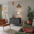 BLINDING LIGHTS Aparador de 2 Portas em Acabamento Preto