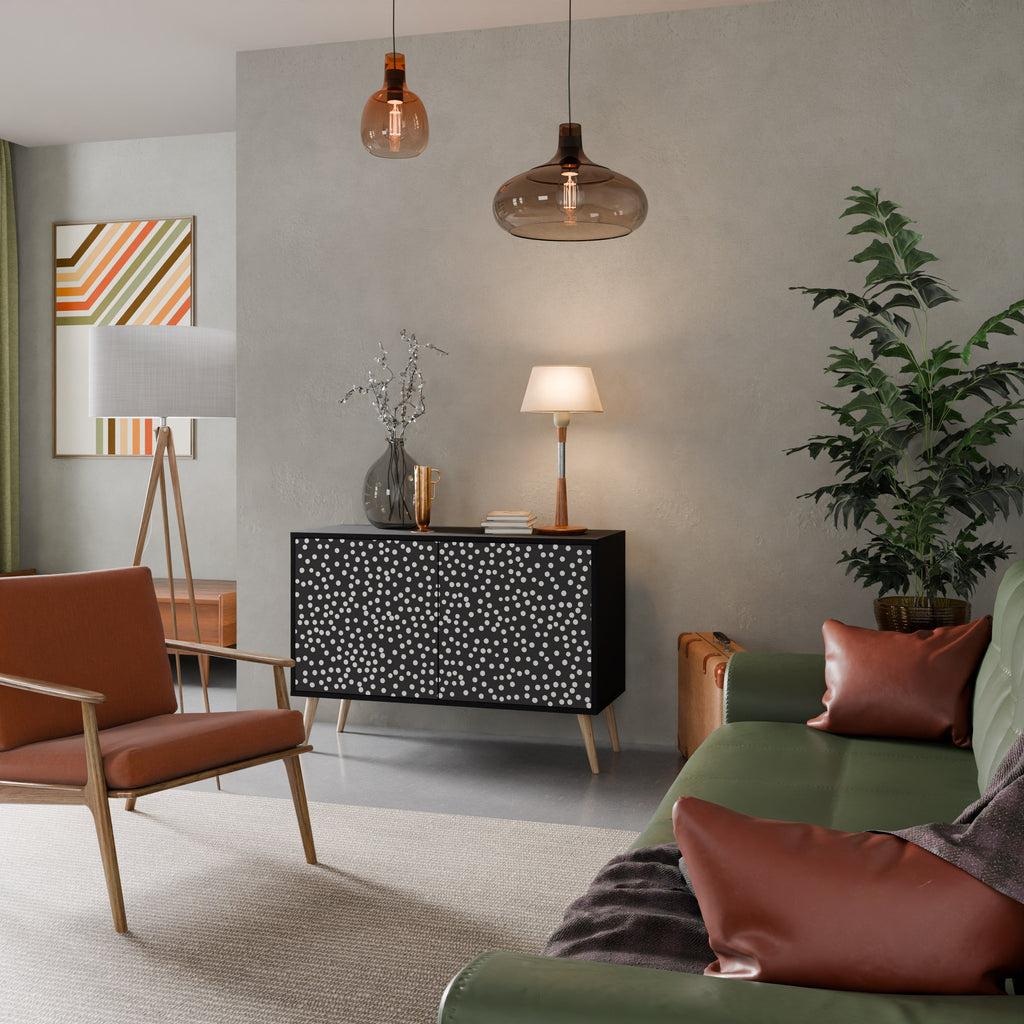 BLINDING LIGHTS Aparador de 2 Portas em Acabamento Preto