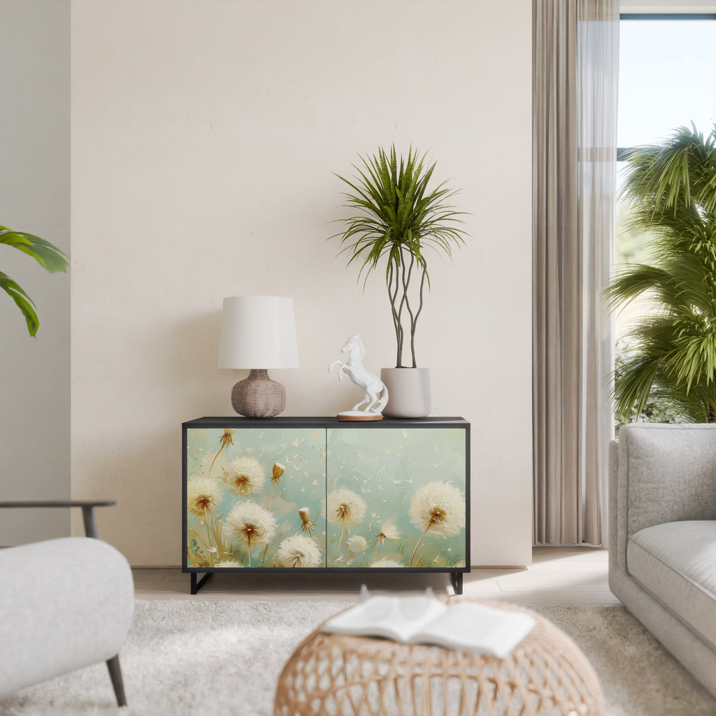 DREAMY MEADOW Aparador de 2 Portas em Acabamento Preto