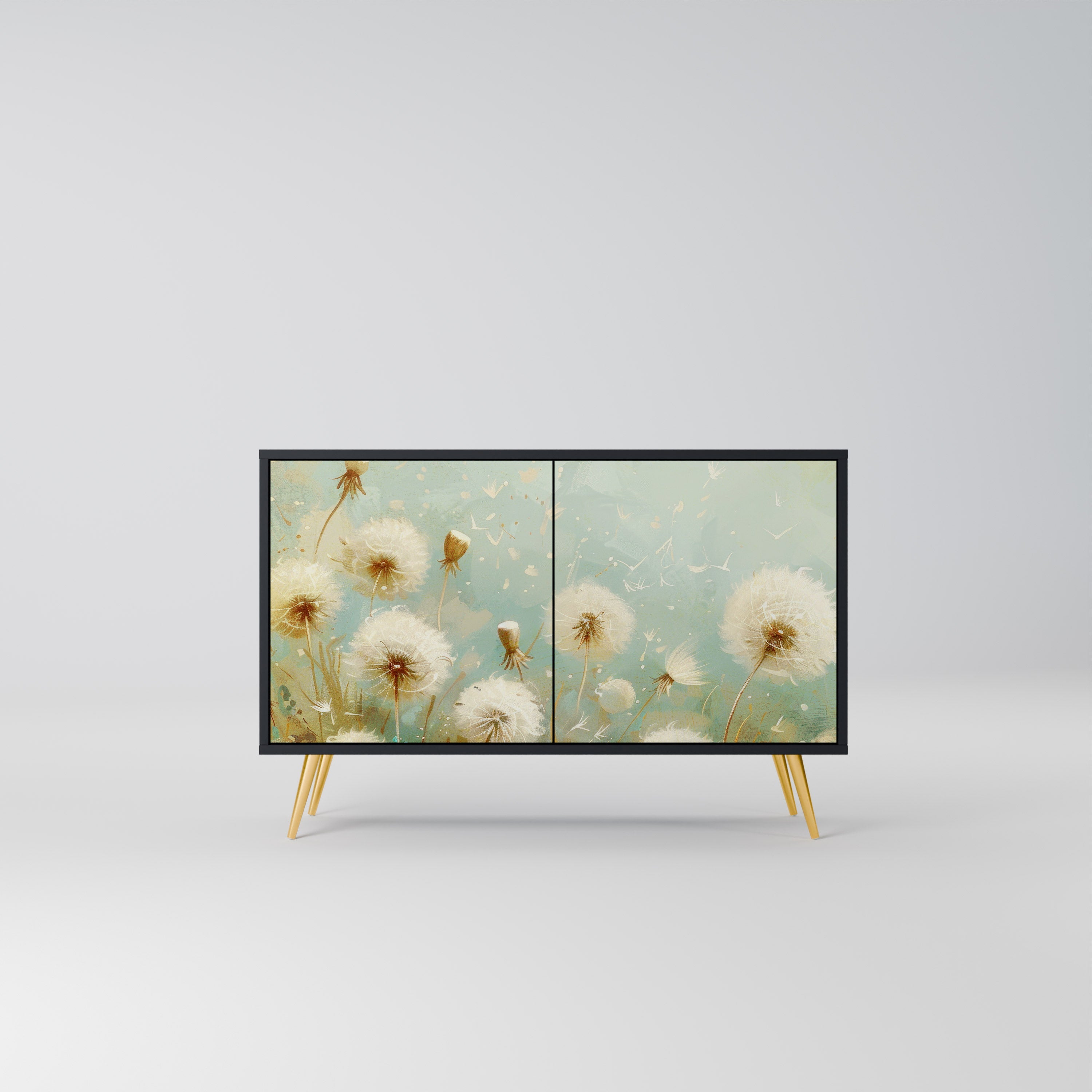 DREAMY MEADOW Aparador de 2 Portas em Acabamento Preto