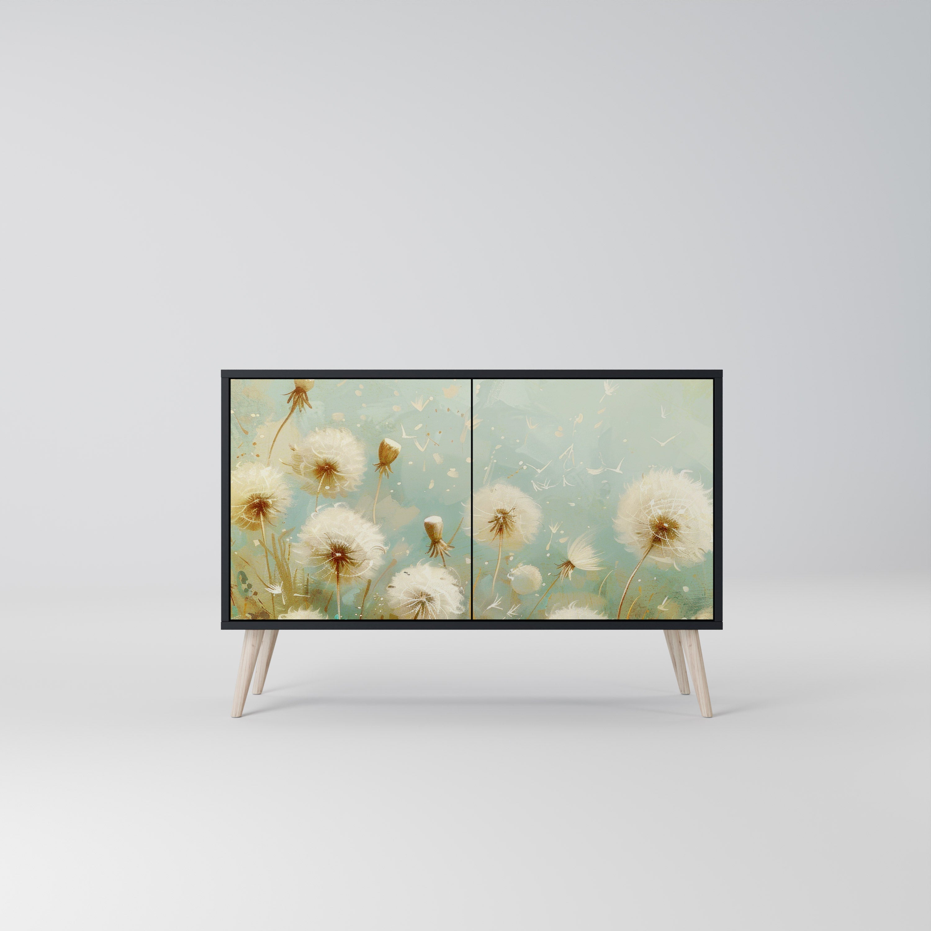 DREAMY MEADOW Aparador de 2 Portas em Acabamento Preto