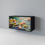 BLOOMING WATERS Aparador de 2 Portas em Acabamento Preto