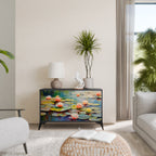 BLOOMING WATERS Aparador de 2 Portas em Acabamento Preto