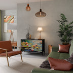 BLOOMING WATERS Aparador de 2 Portas em Acabamento Preto