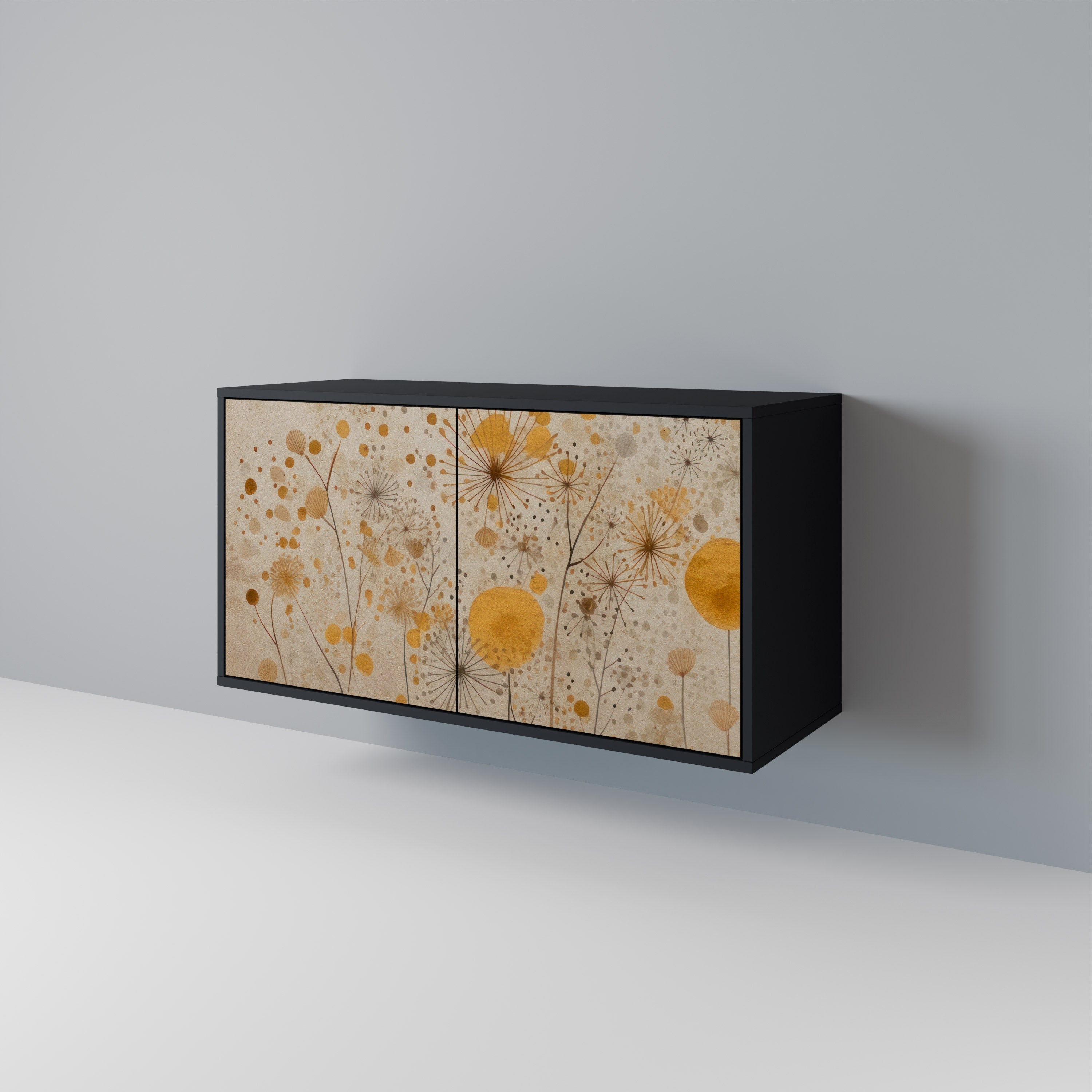 MORNING GLADE Aparador de 2 Portas em Acabamento Preto