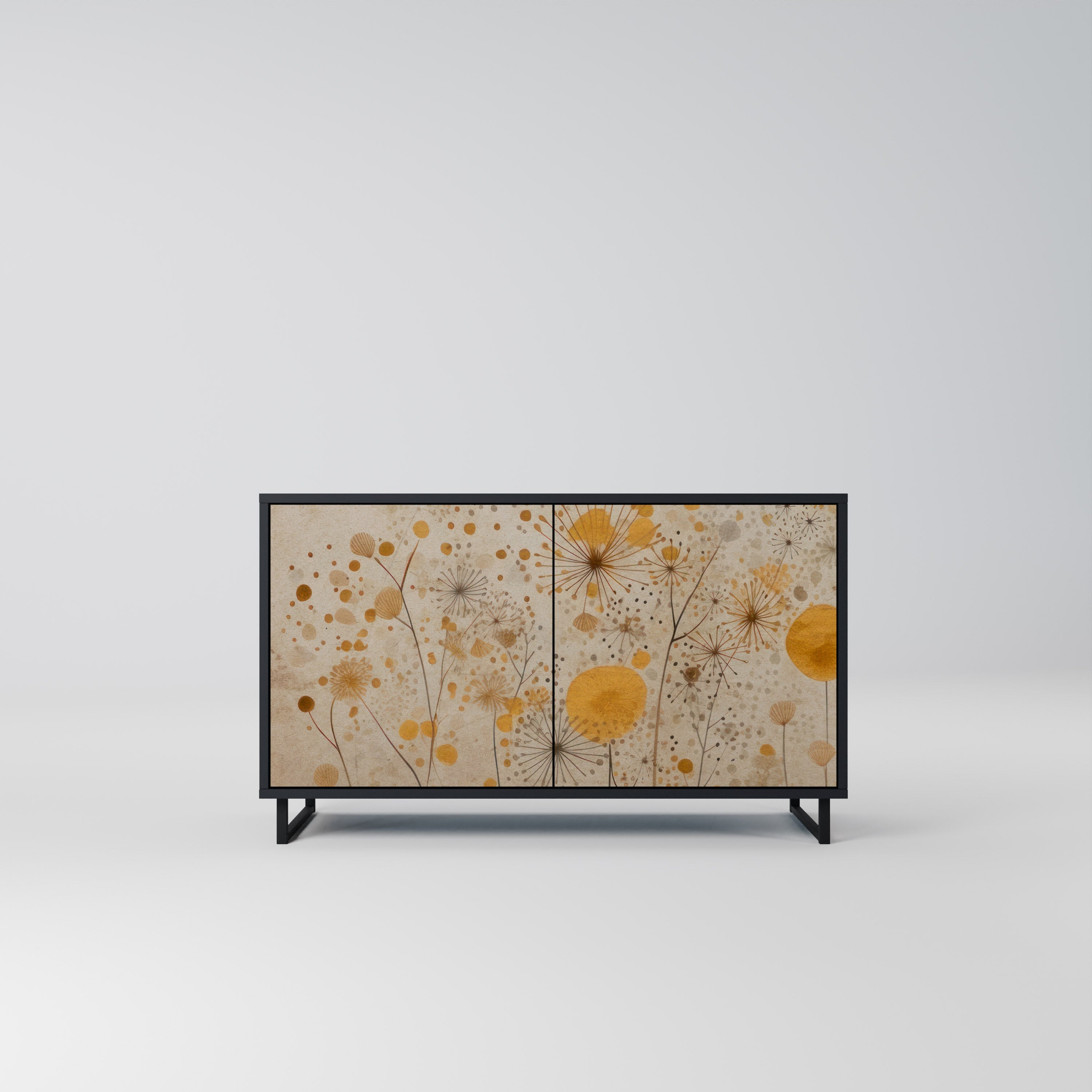 MORNING GLADE Aparador de 2 Portas em Acabamento Preto