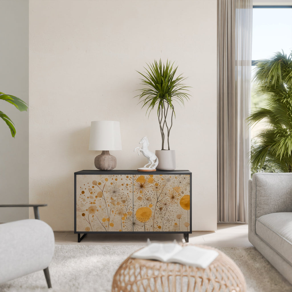 MORNING GLADE Aparador de 2 Portas em Acabamento Preto