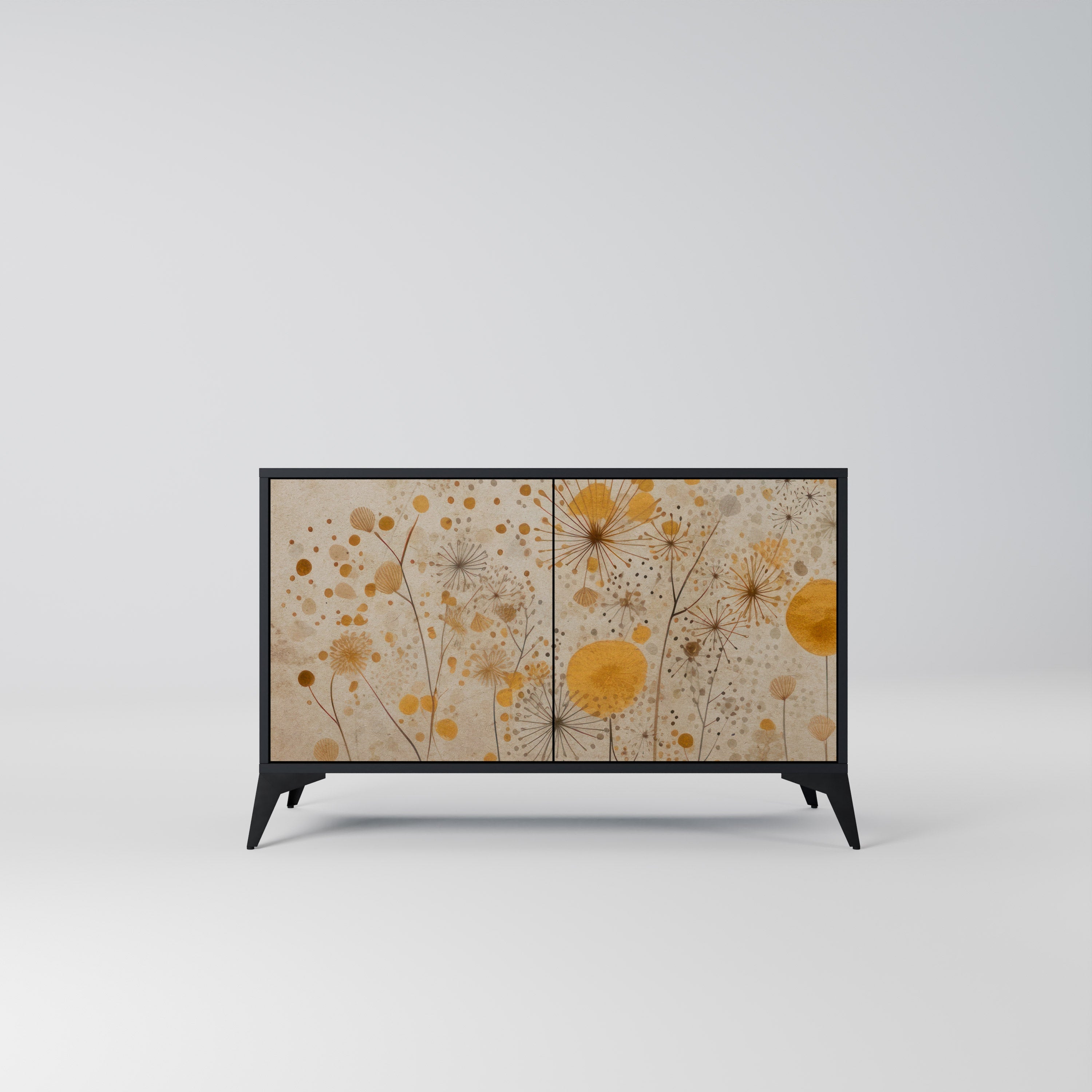 MORNING GLADE Aparador de 2 Portas em Acabamento Preto