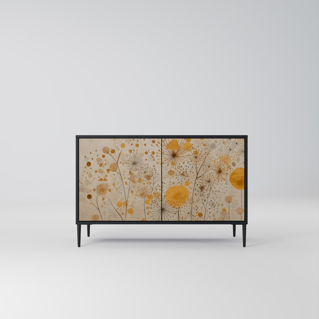 MORNING GLADE Aparador de 2 Portas em Acabamento Preto