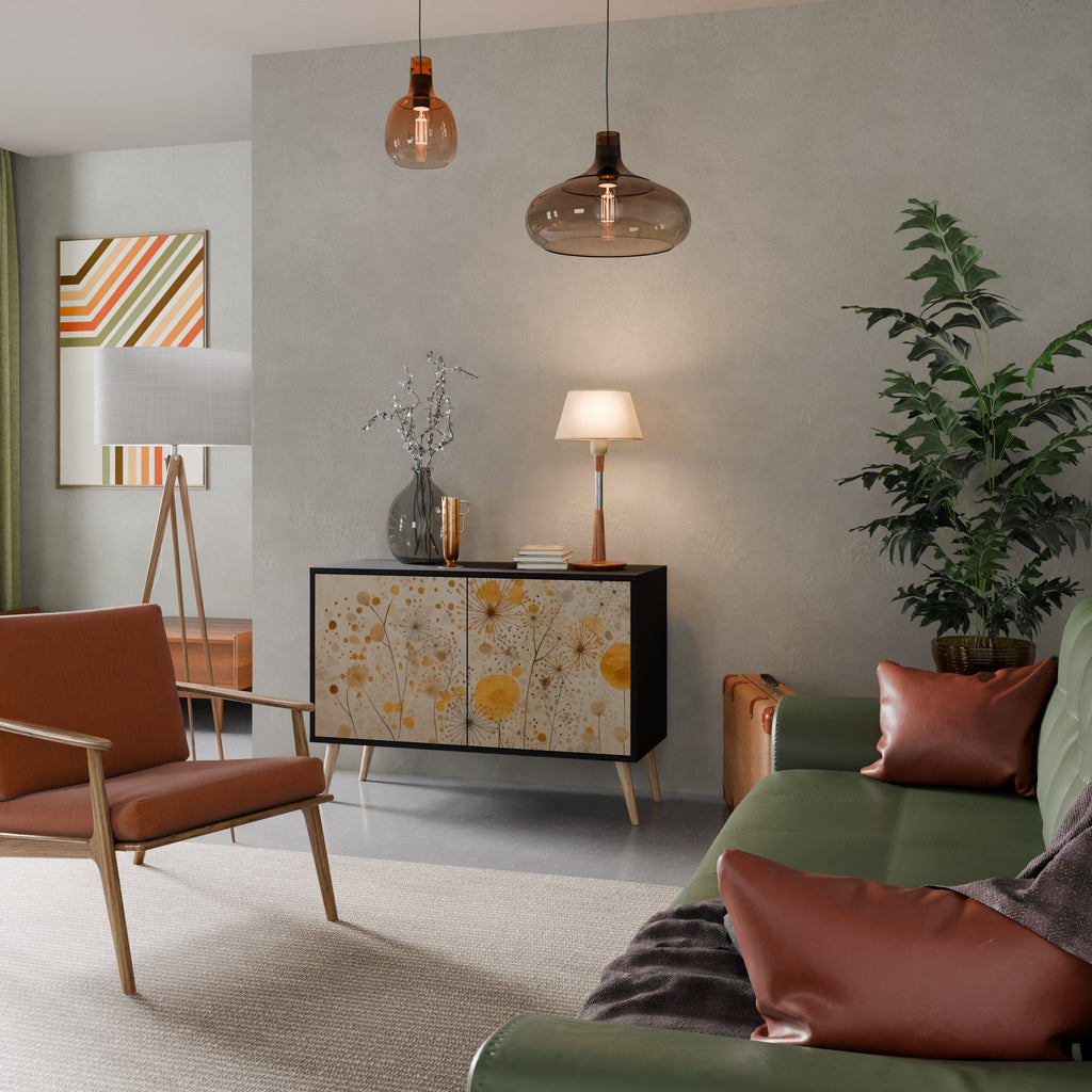 MORNING GLADE Aparador de 2 Portas em Acabamento Preto