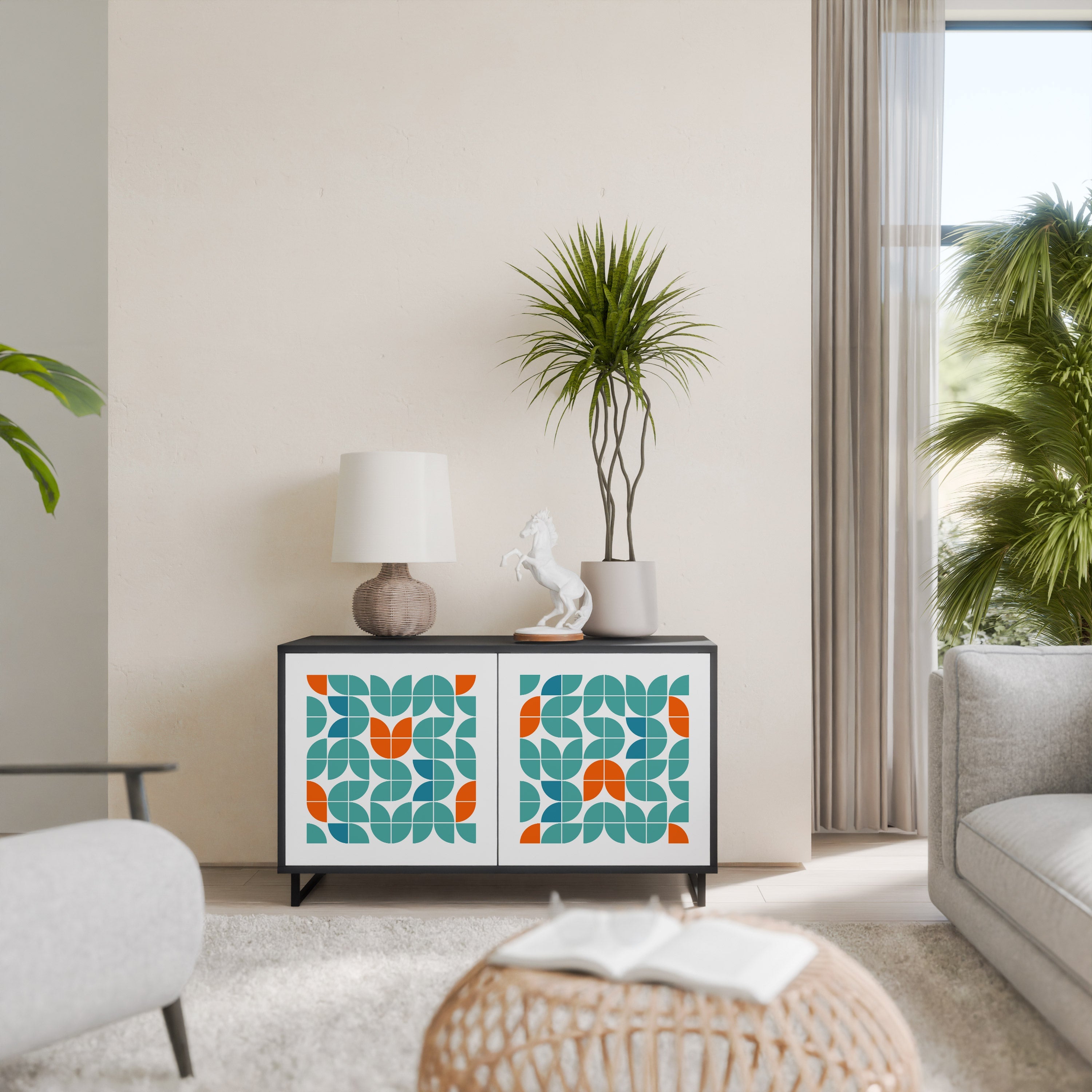 BE THE CHANGE Aparador de 2 Portas em Acabamento Preto