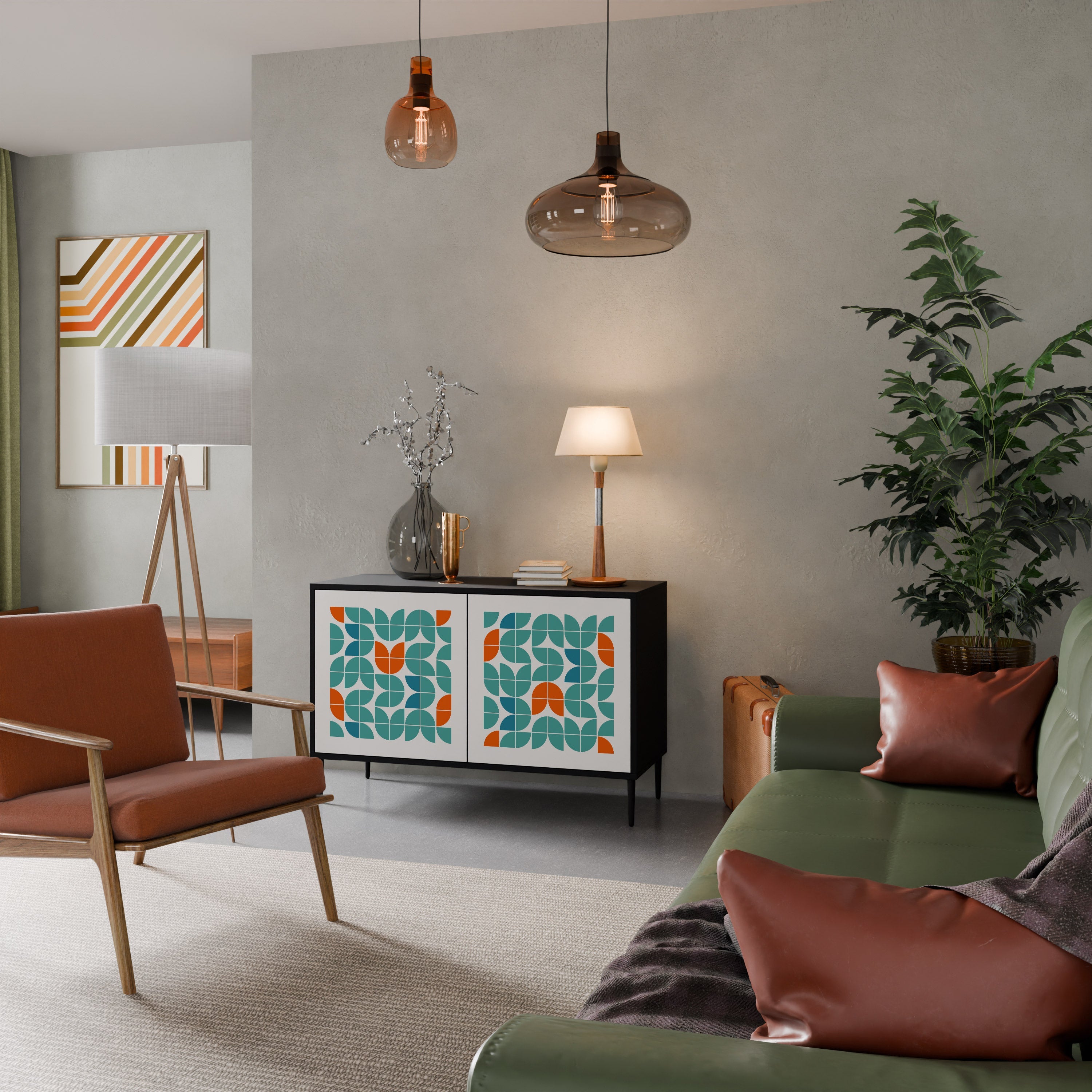 BE THE CHANGE Aparador de 2 Portas em Acabamento Preto