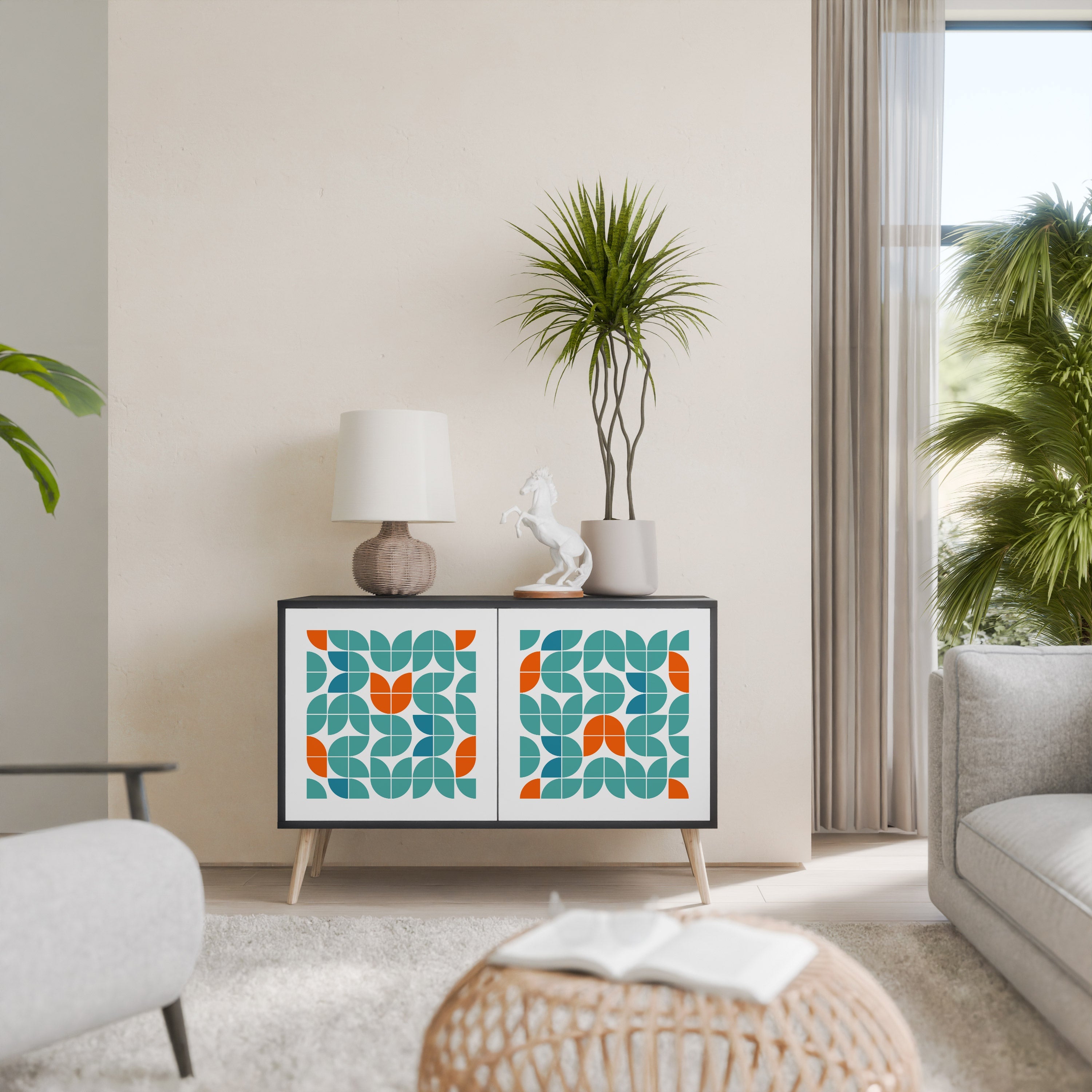 BE THE CHANGE Aparador de 2 Portas em Acabamento Preto