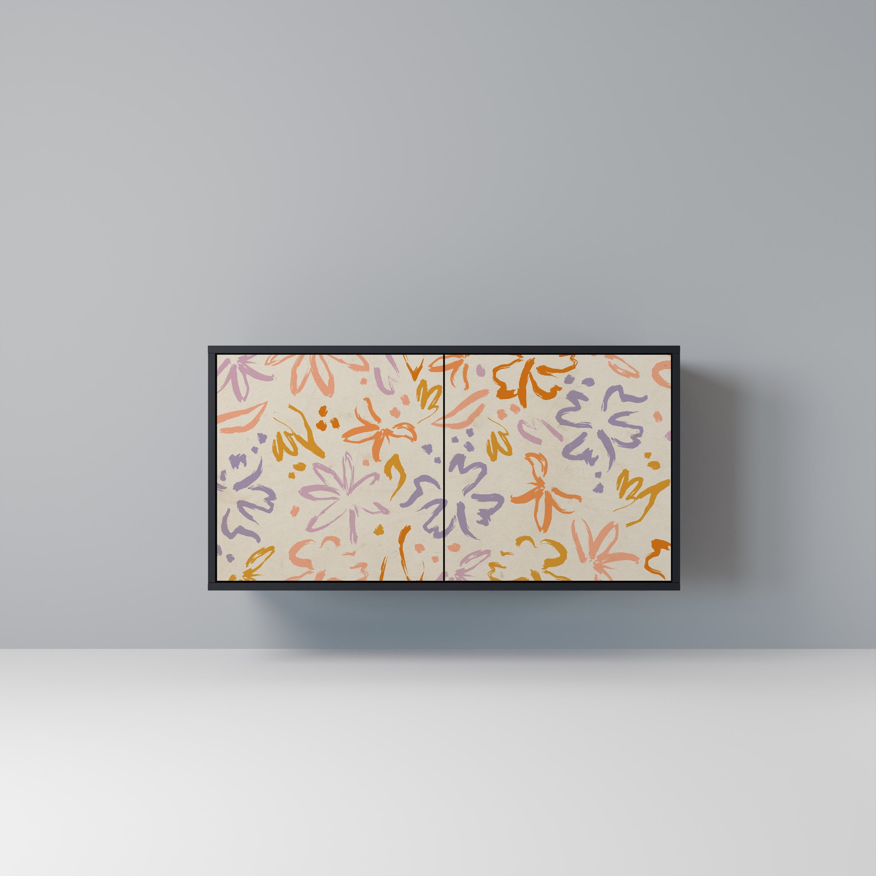 SPRING WHIMSY Aparador de 2 Portas em Acabamento Preto