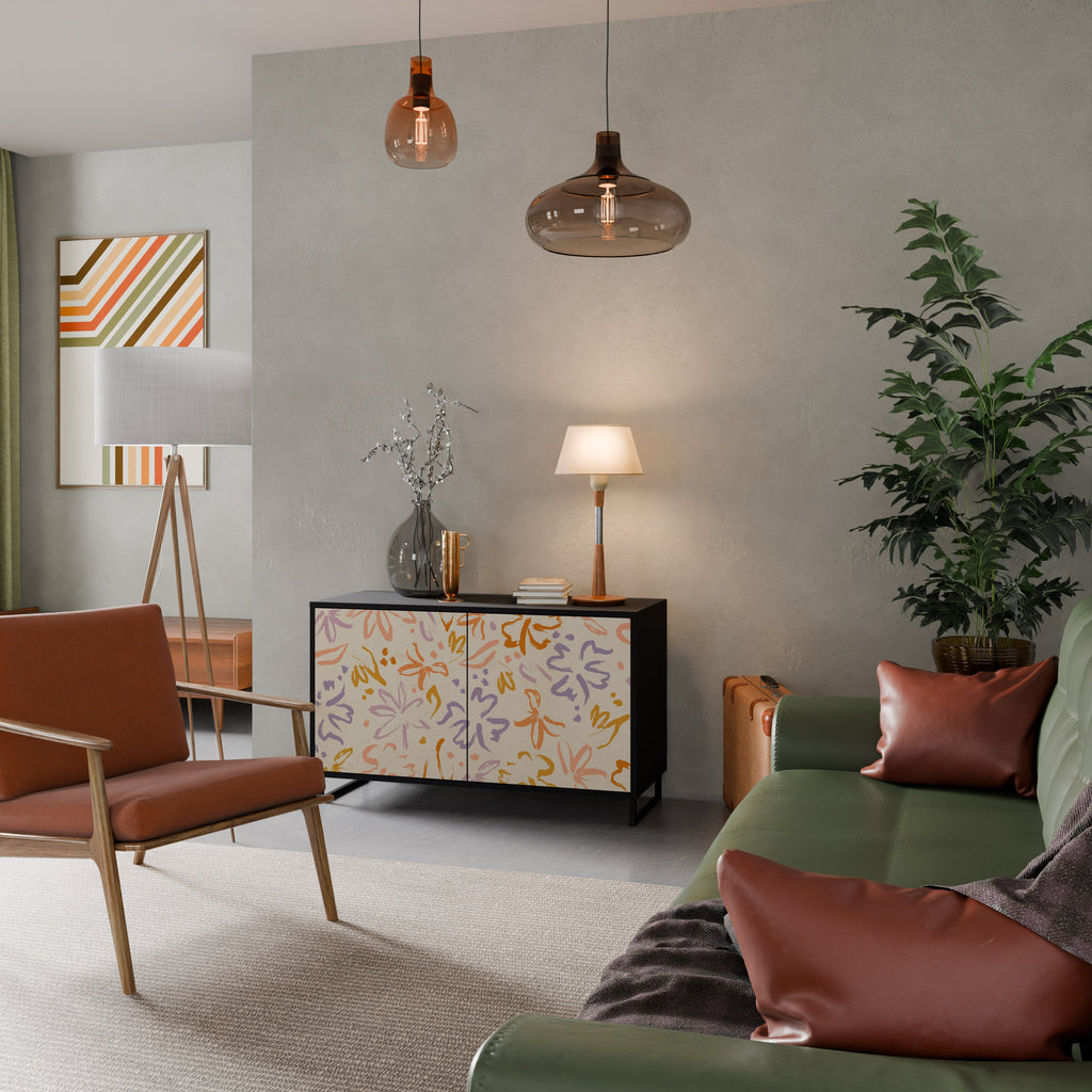 SPRING WHIMSY Aparador de 2 Portas em Acabamento Preto