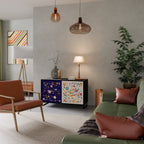 FLORAL COMBINATION Aparador de 2 Portas em Acabamento Preto