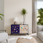 FLORAL COMBINATION Aparador de 2 Portas em Acabamento Preto