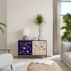 FLORAL COMBINATION Aparador de 2 Portas em Acabamento Preto