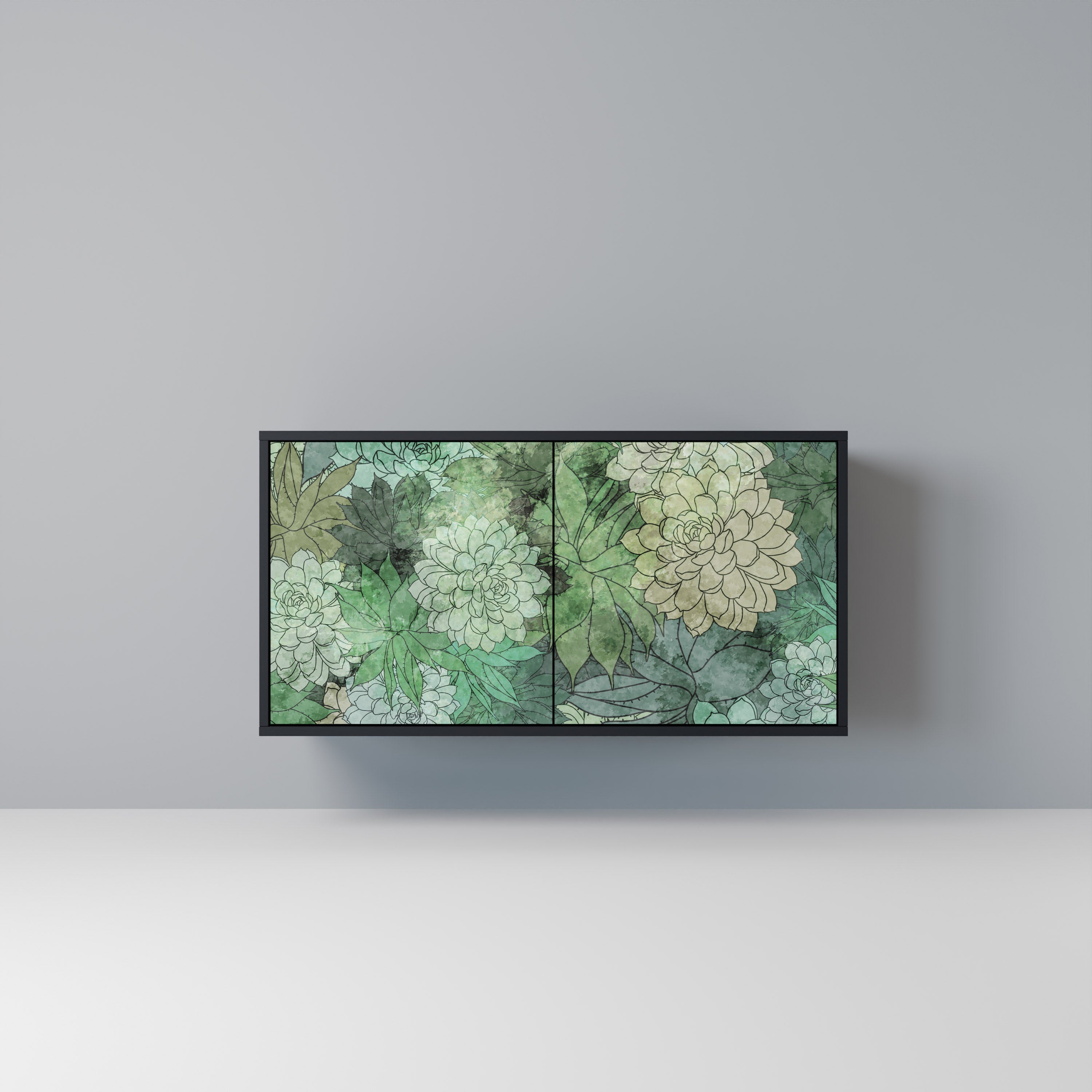 SUCCULENT CLUSTER Aparador de 2 Portas em Acabamento Preto