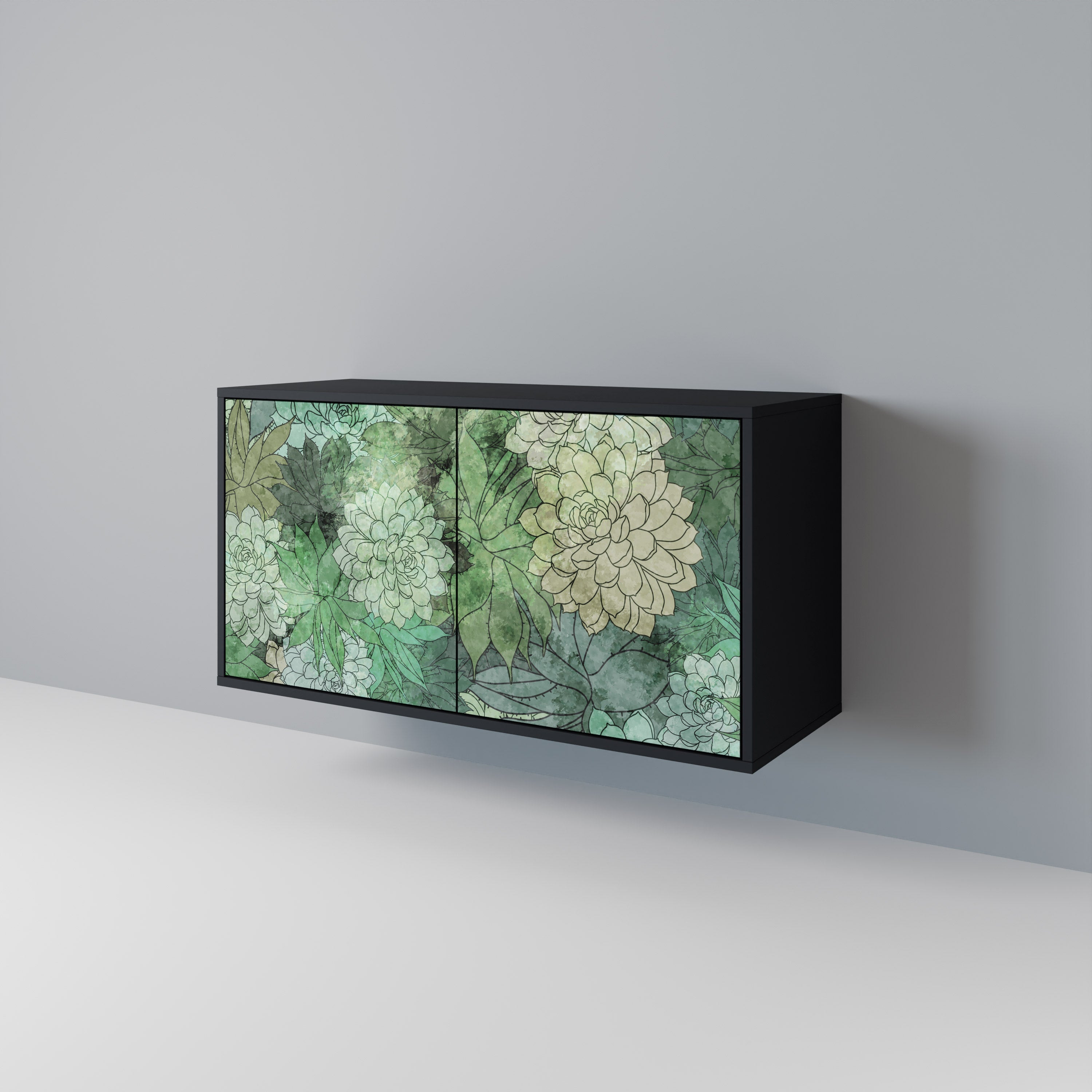 SUCCULENT CLUSTER 2-Door Sideboard in Black Finish