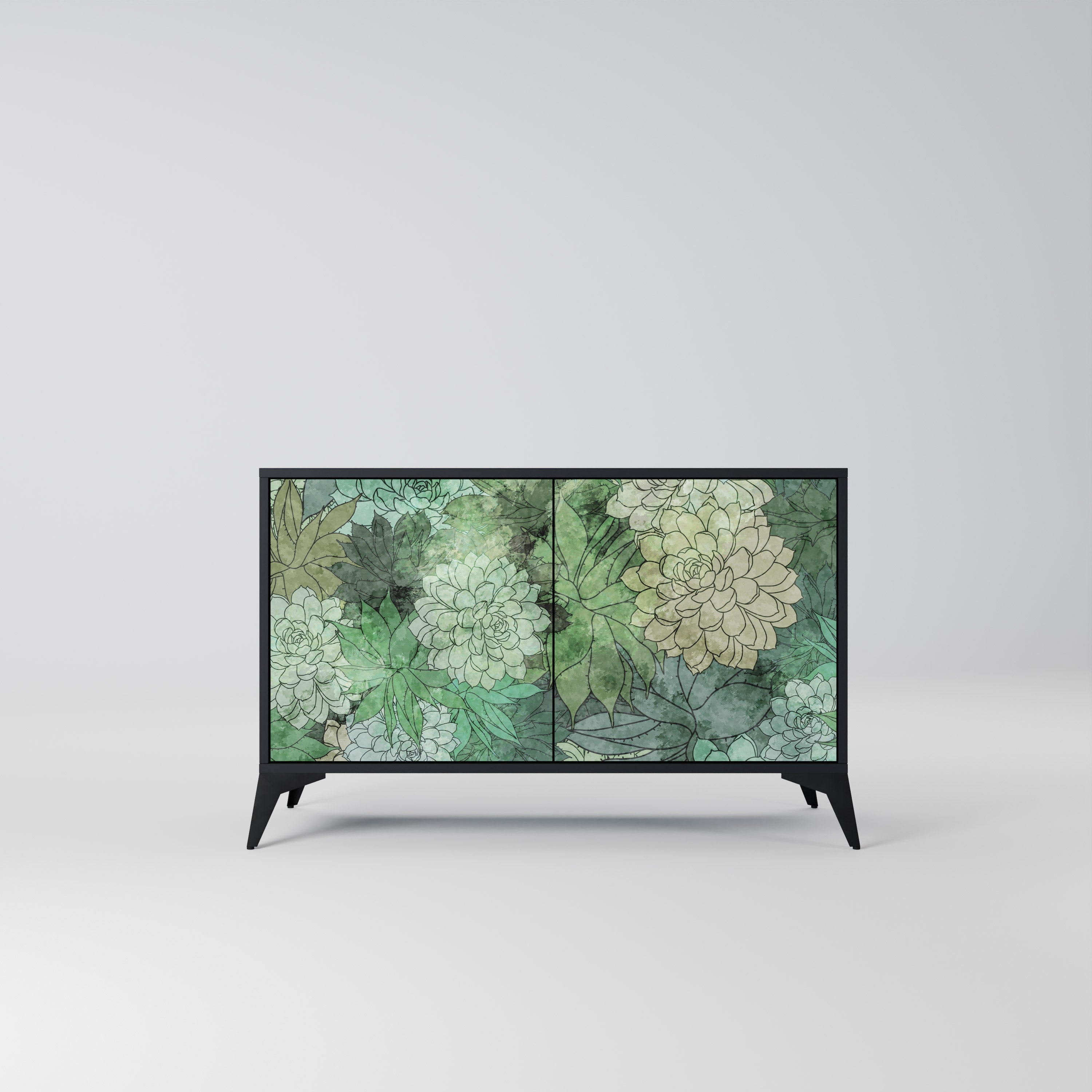 SUCCULENT CLUSTER Aparador de 2 Portas em Acabamento Preto