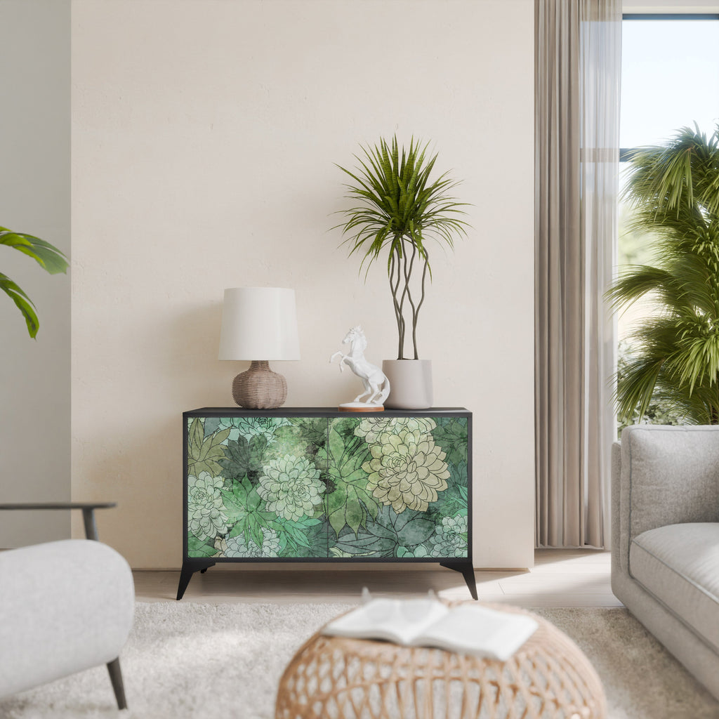 SUCCULENT CLUSTER 2-Door Sideboard in Black Finish