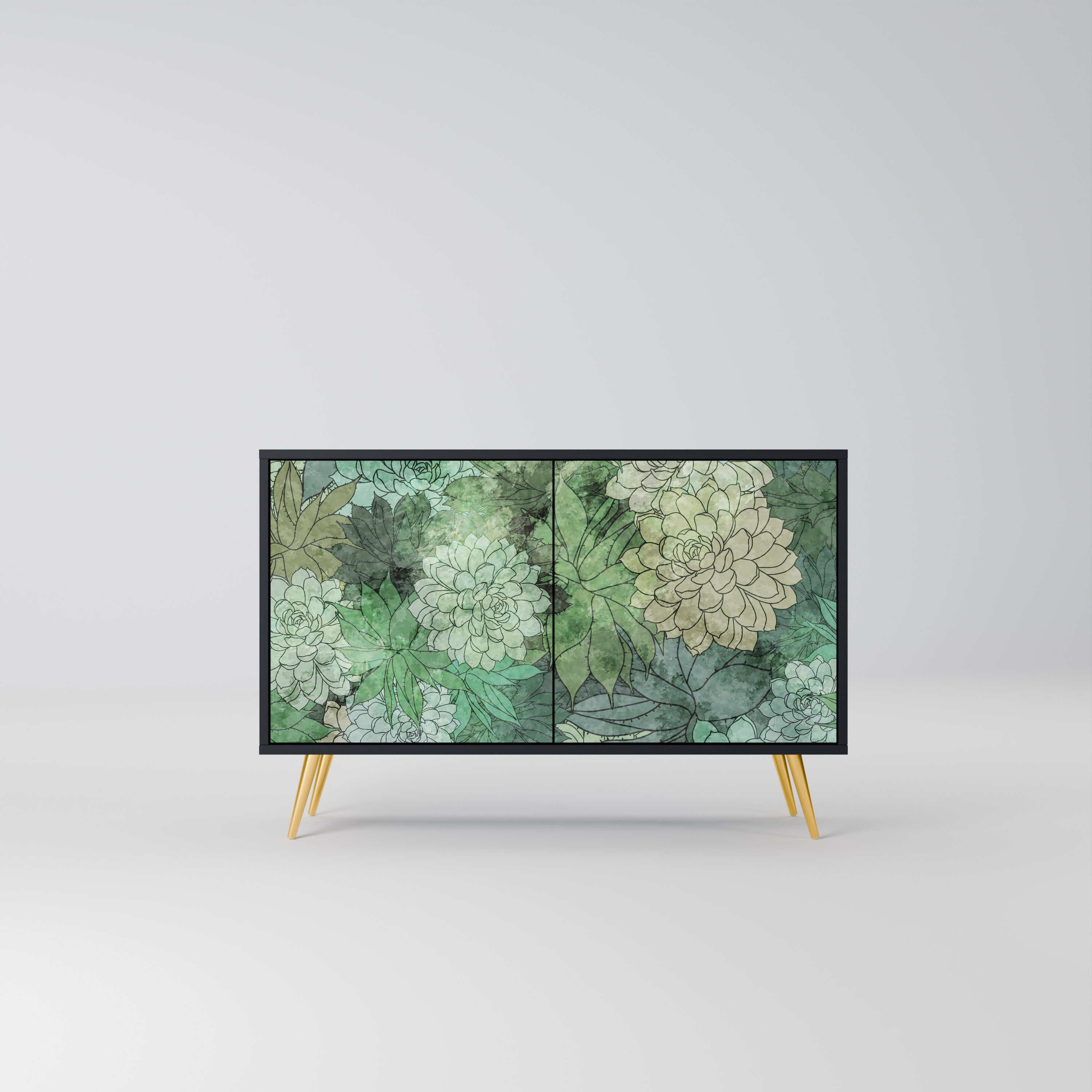 SUCCULENT CLUSTER Aparador de 2 Portas em Acabamento Preto