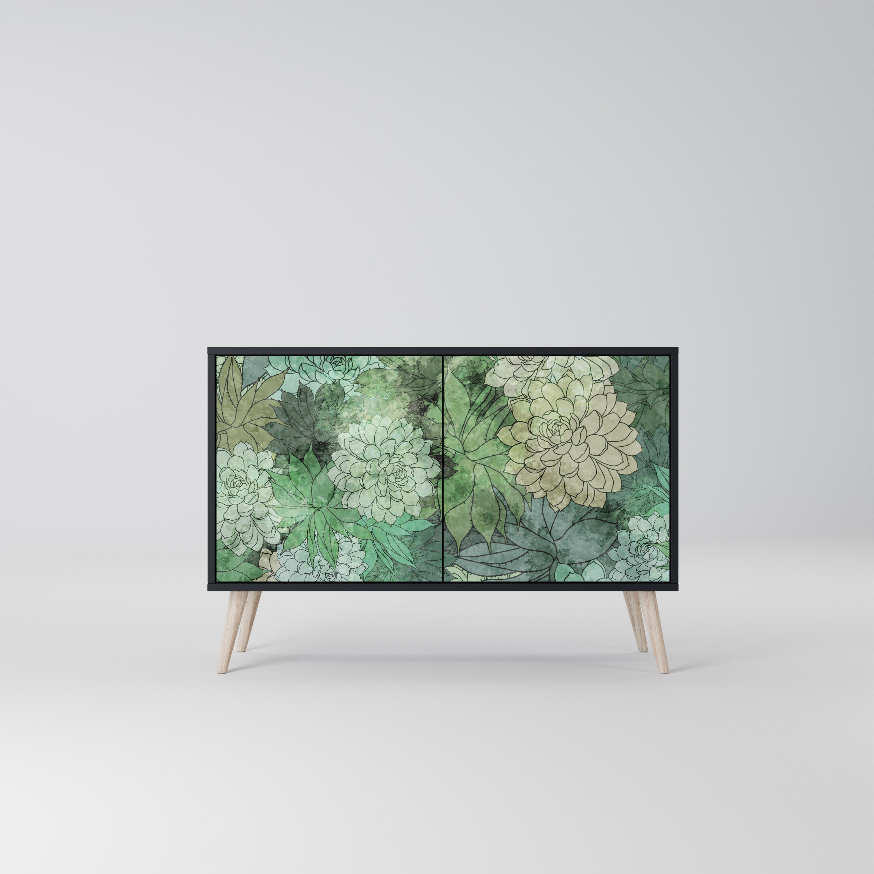 SUCCULENT CLUSTER Aparador de 2 Portas em Acabamento Preto