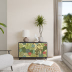 SUCCULENTS KALEIDOSCOPE Aparador de 2 Portas em Acabamento Preto