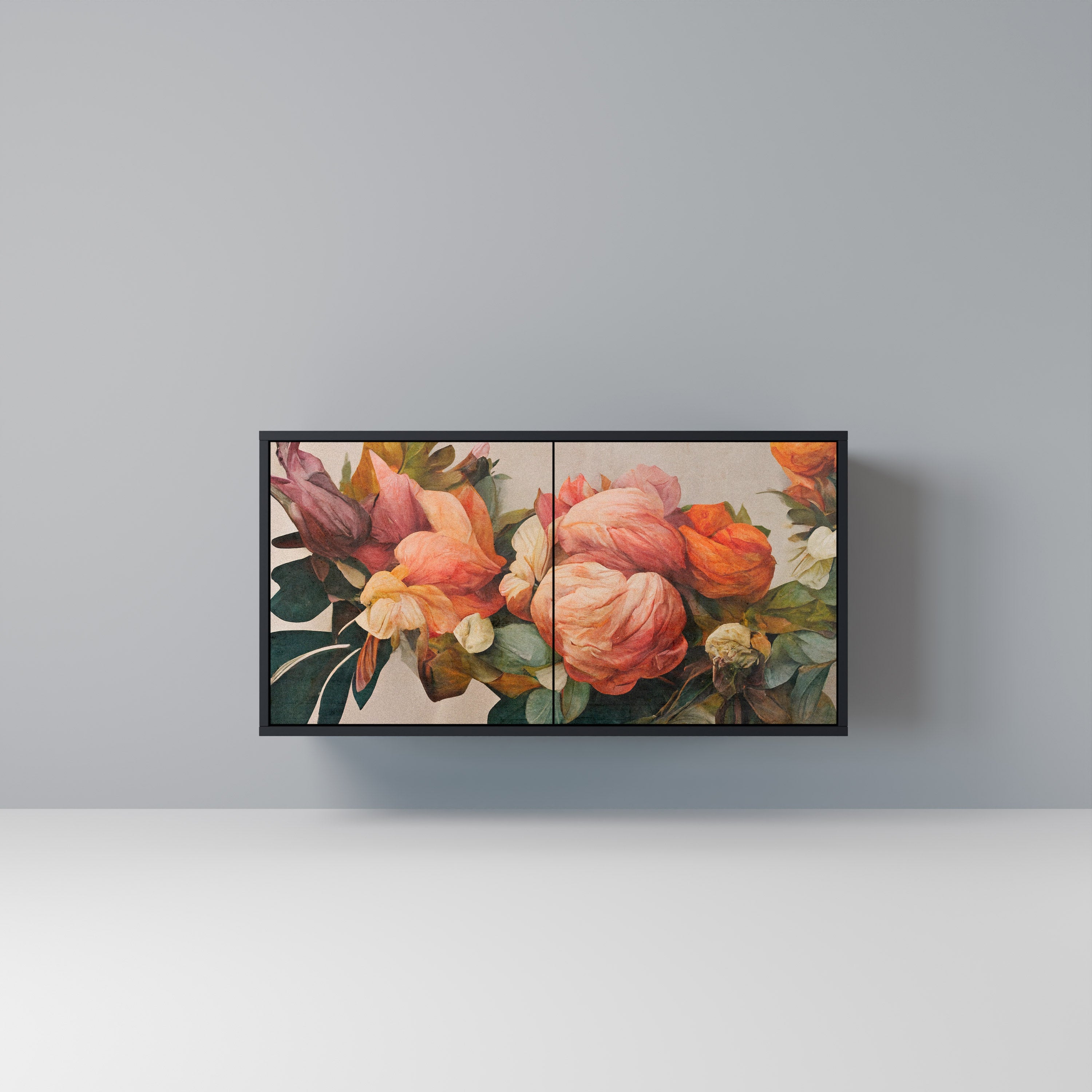 STYLISH BEAUTY Aparador de 2 Portas em Acabamento Preto