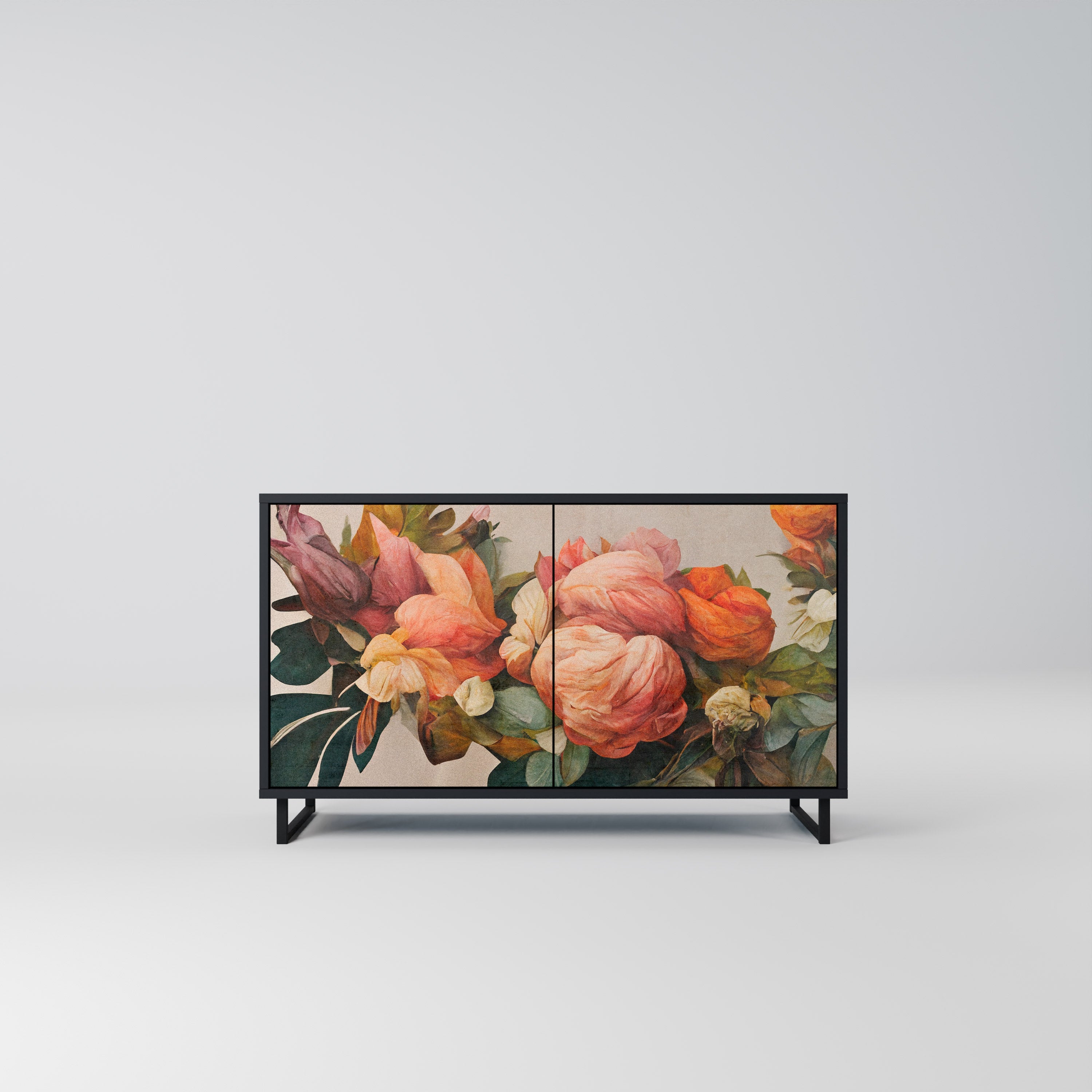 STYLISH BEAUTY Aparador de 2 Portas em Acabamento Preto