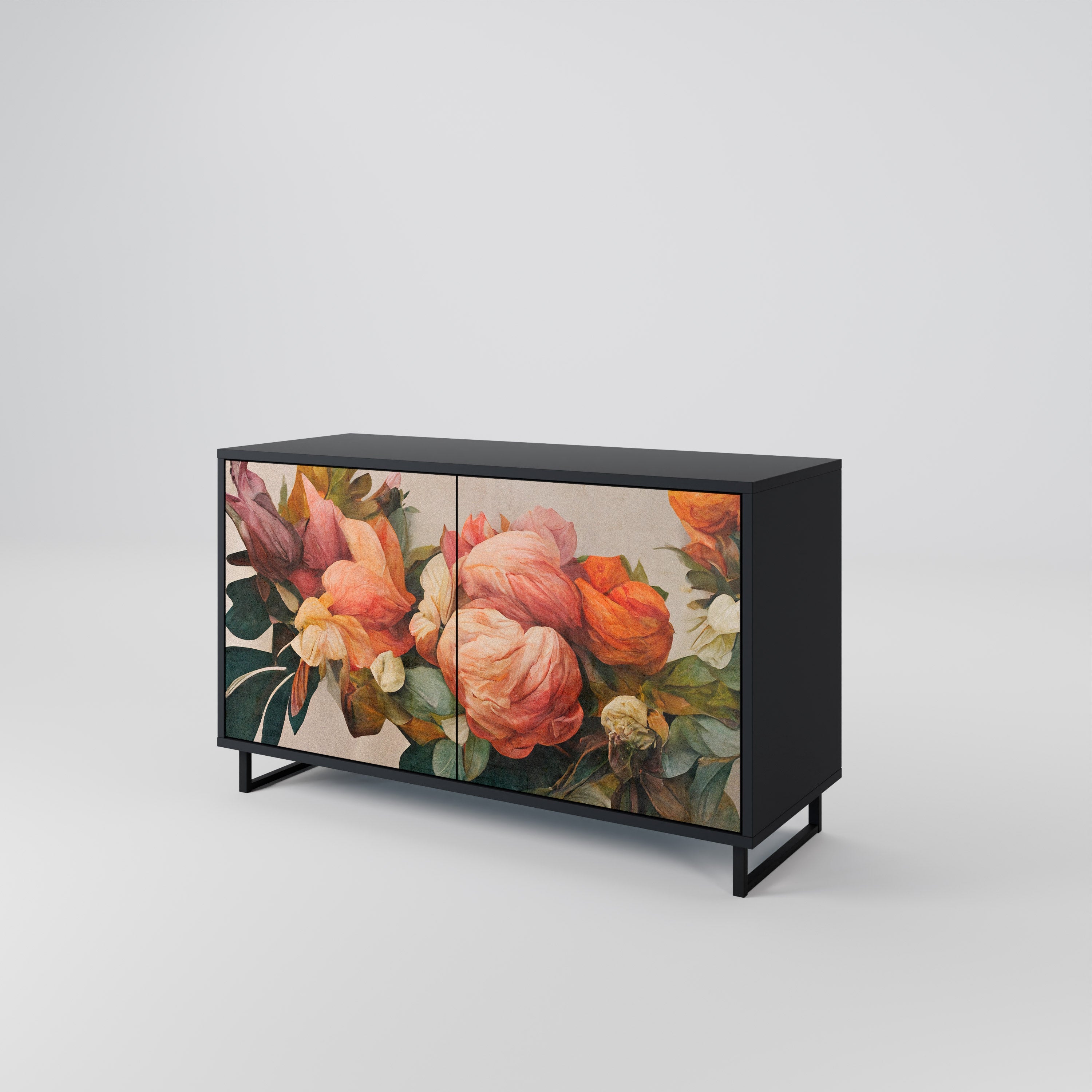 STYLISH BEAUTY 2-Door Sideboard in Black Finish