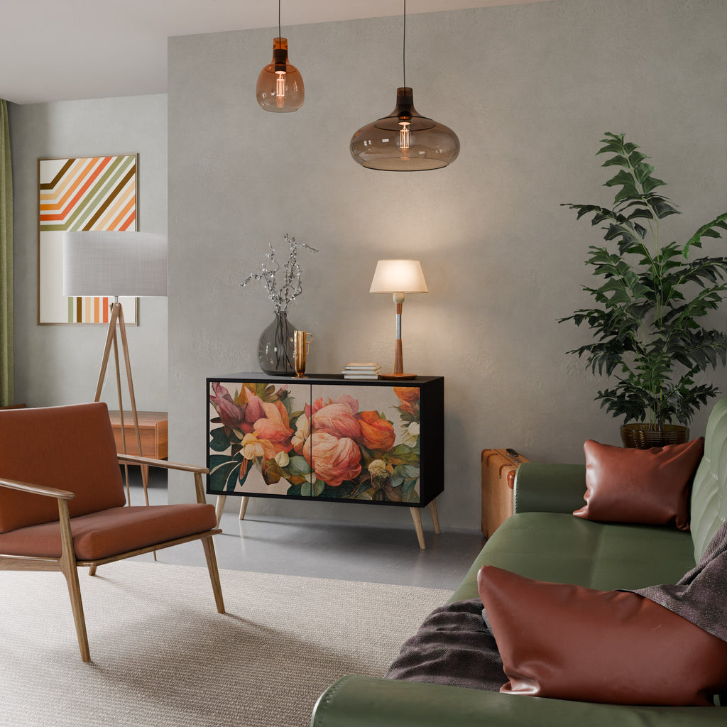 STYLISH BEAUTY 2-Door Sideboard in Black Finish