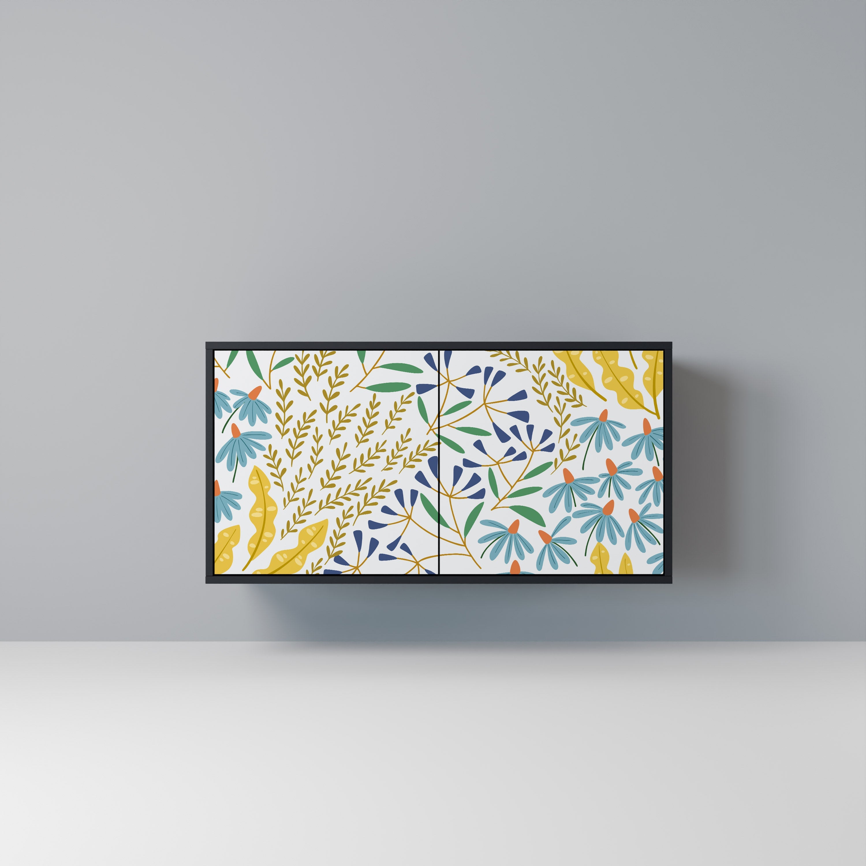 HELLO SPRING Aparador de 2 Portas em Acabamento Preto