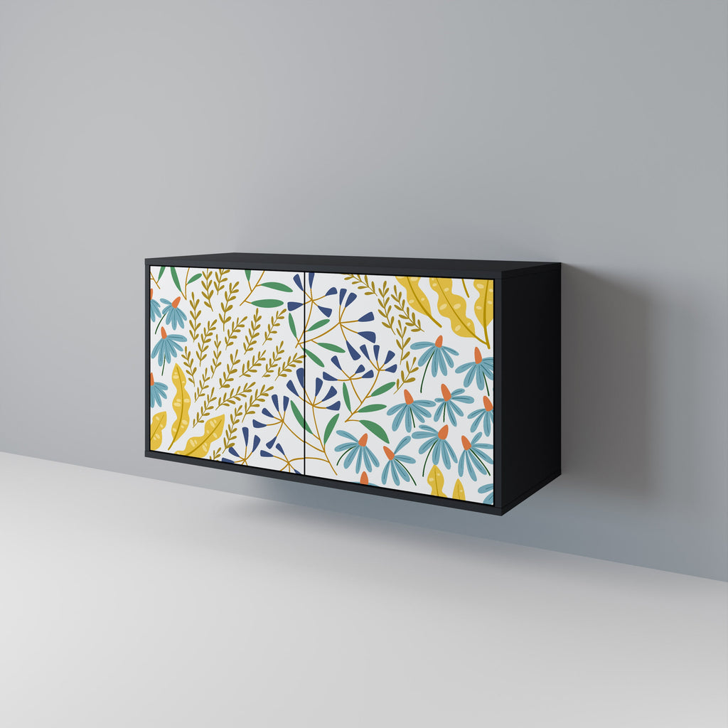 HELLO SPRING Aparador de 2 Portas em Acabamento Preto