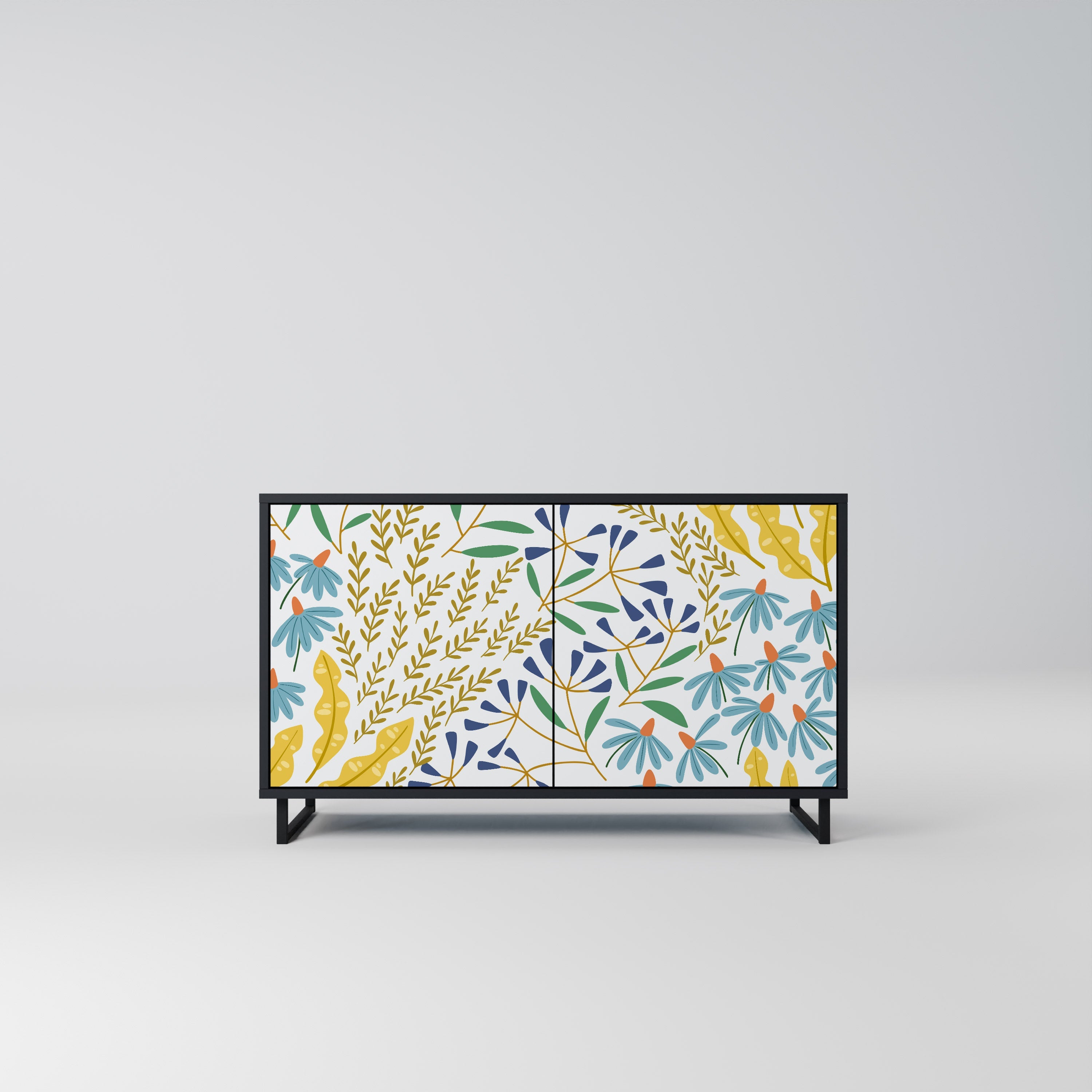 HELLO SPRING Aparador de 2 Portas em Acabamento Preto