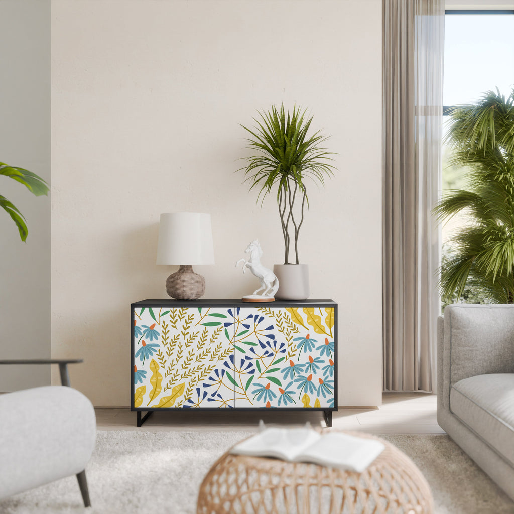 HELLO SPRING Aparador de 2 Portas em Acabamento Preto