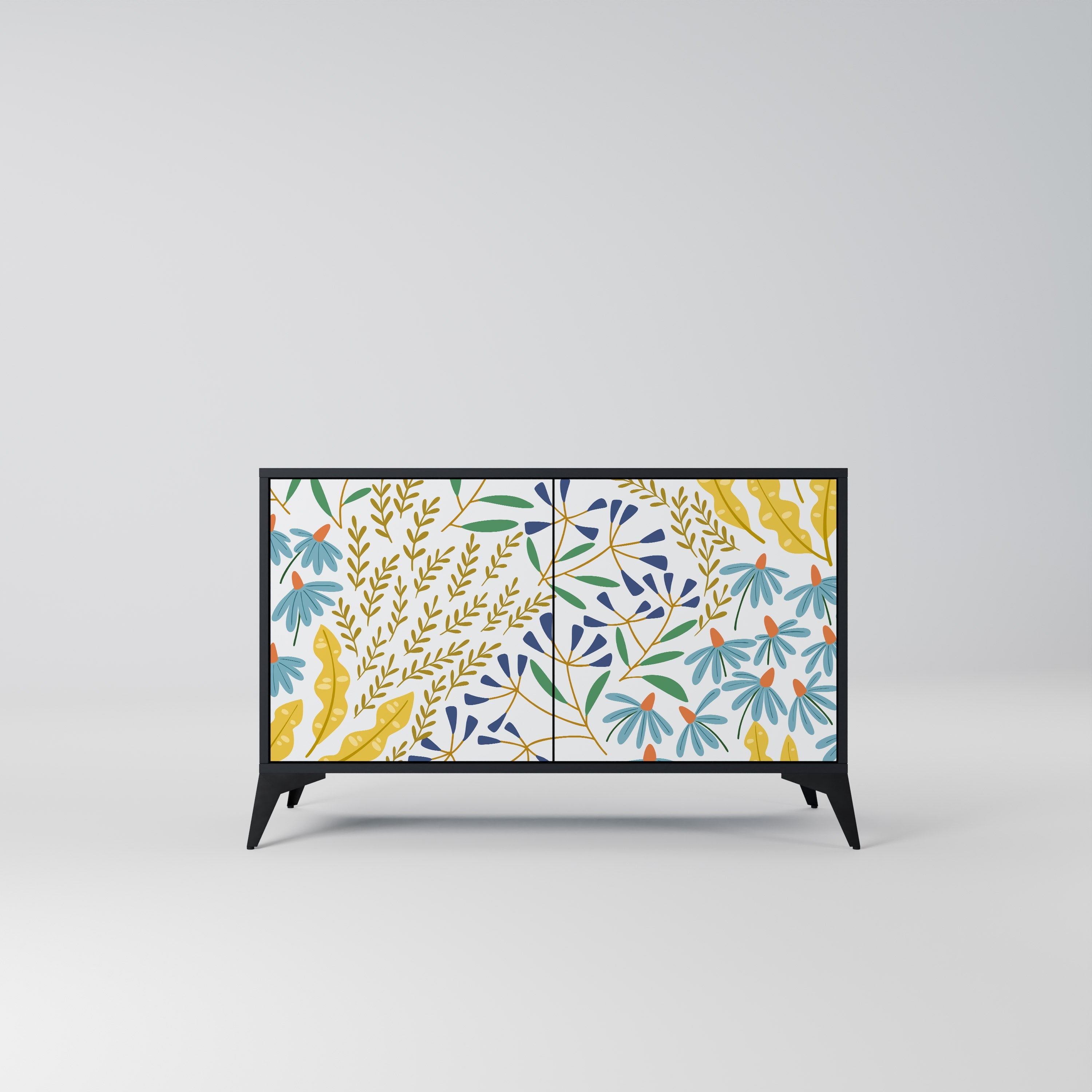 HELLO SPRING Aparador de 2 Portas em Acabamento Preto