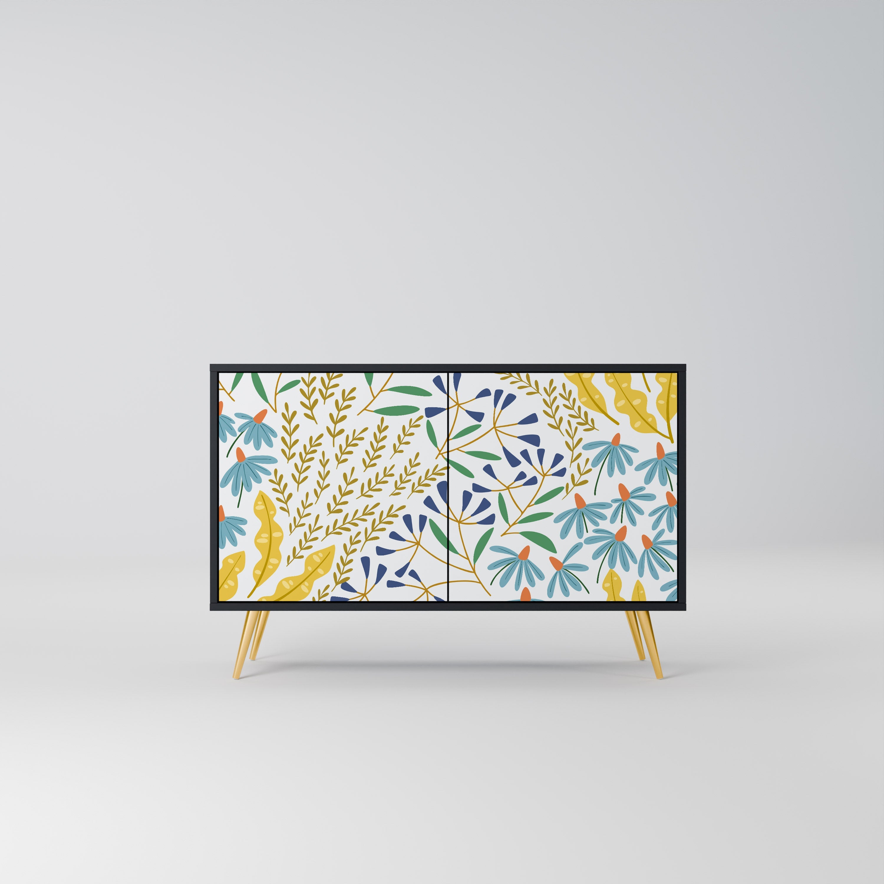 HELLO SPRING Aparador de 2 Portas em Acabamento Preto