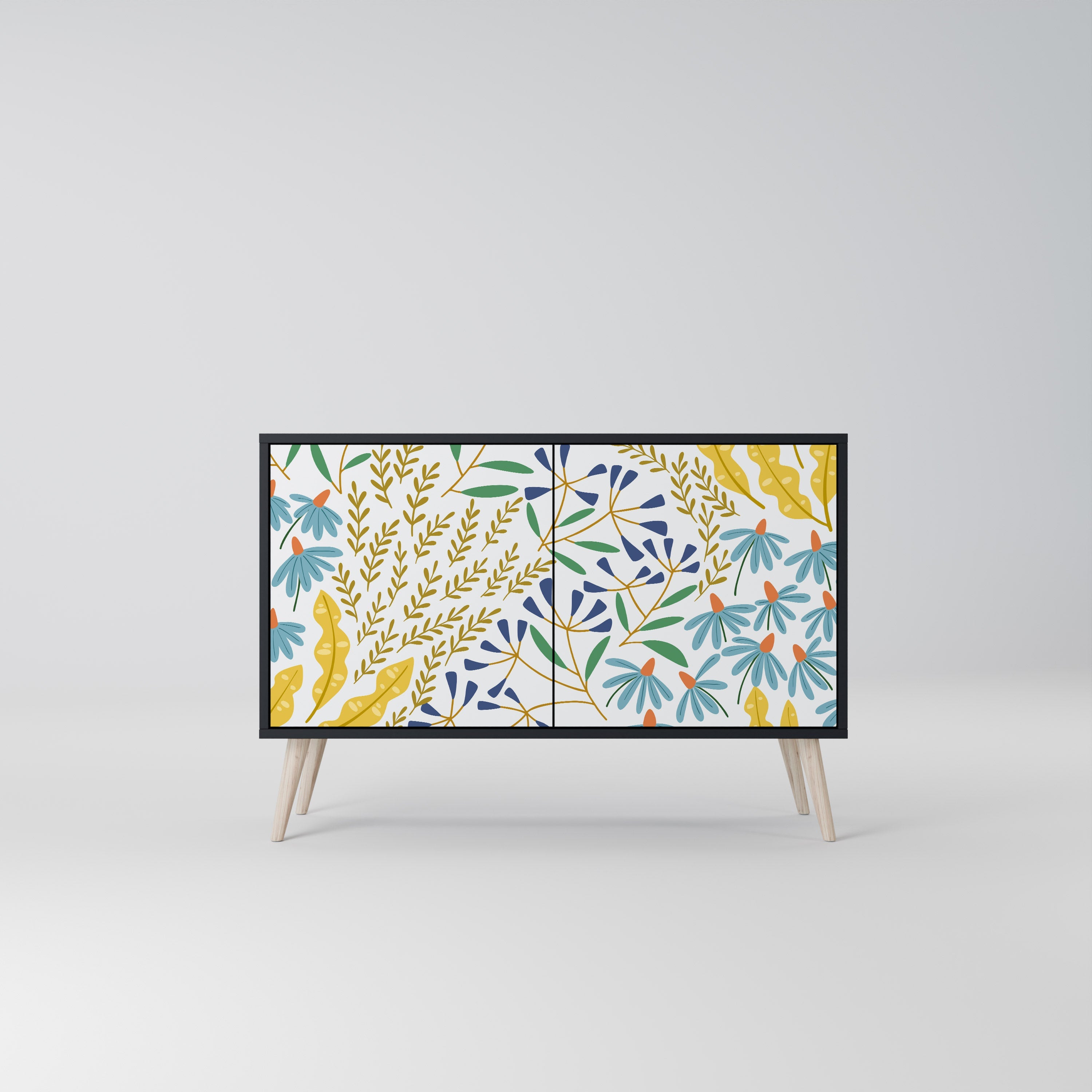 HELLO SPRING Aparador de 2 Portas em Acabamento Preto