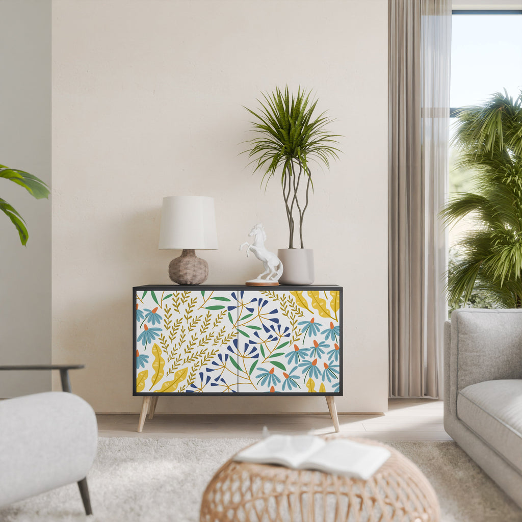 HELLO SPRING Aparador de 2 Portas em Acabamento Preto