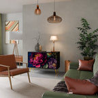 BLOOMING ELEGANCE Aparador de 2 Portas em Acabamento Preto