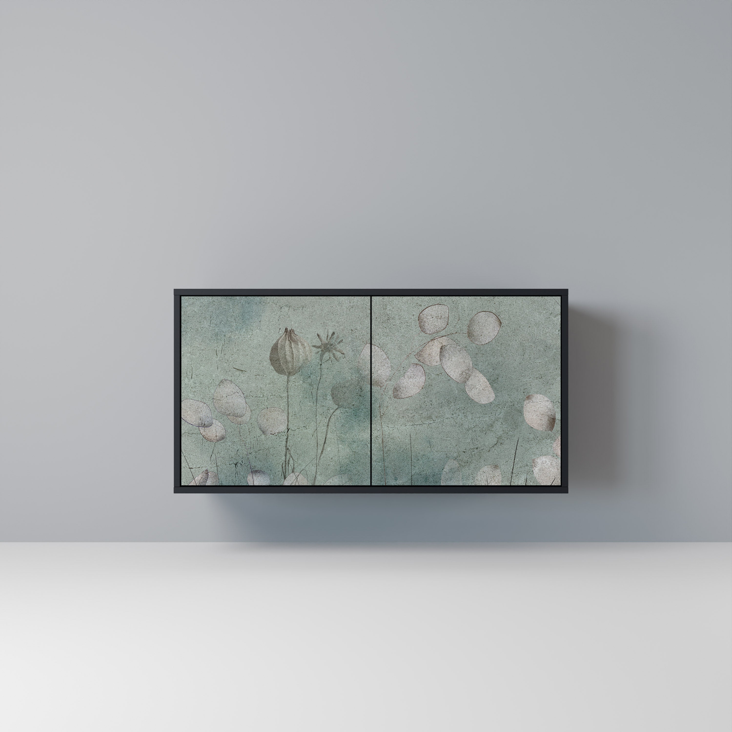 NIGHT LADY Aparador de 2 Portas em Acabamento Preto