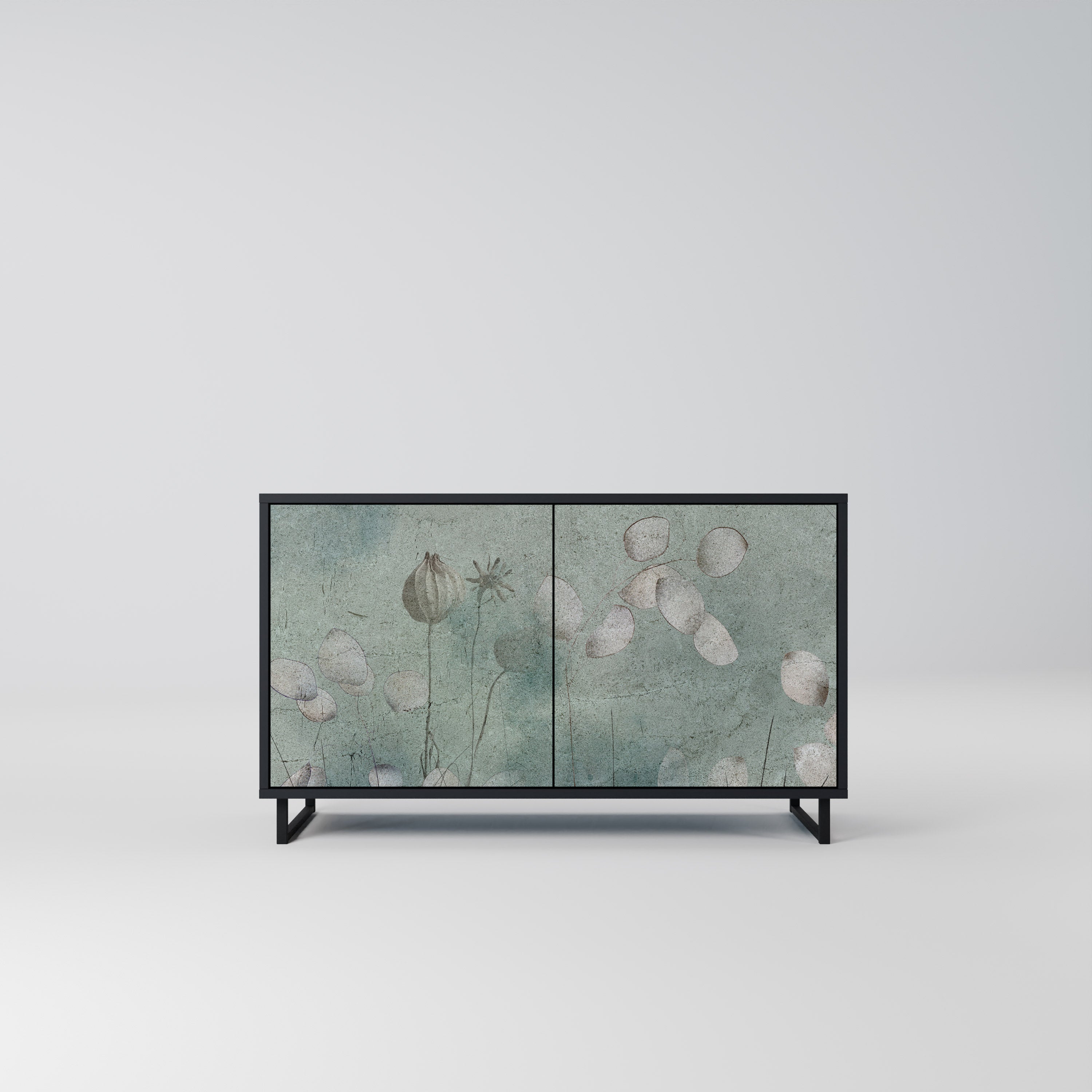 NIGHT LADY Aparador de 2 Portas em Acabamento Preto