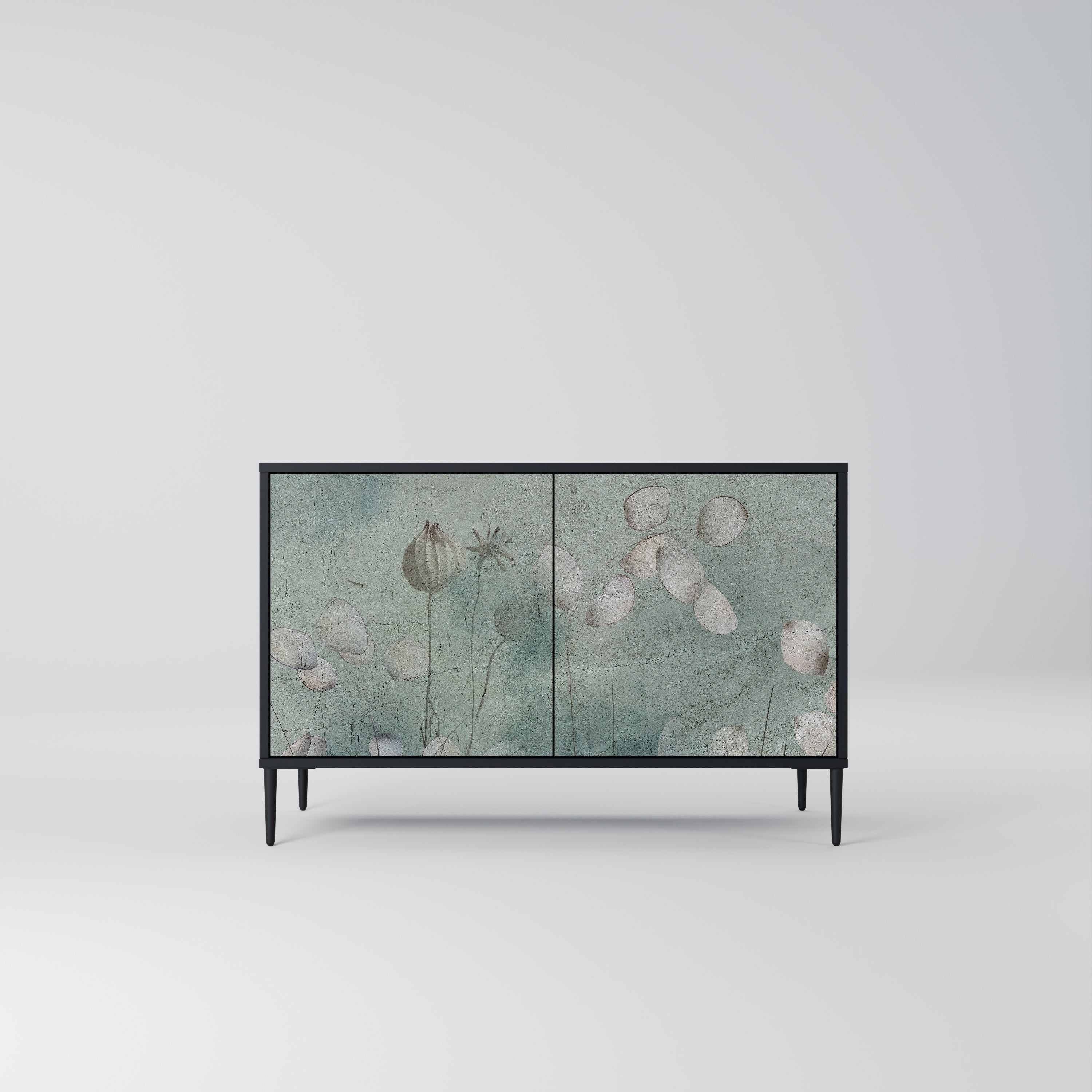 NIGHT LADY Aparador de 2 Portas em Acabamento Preto