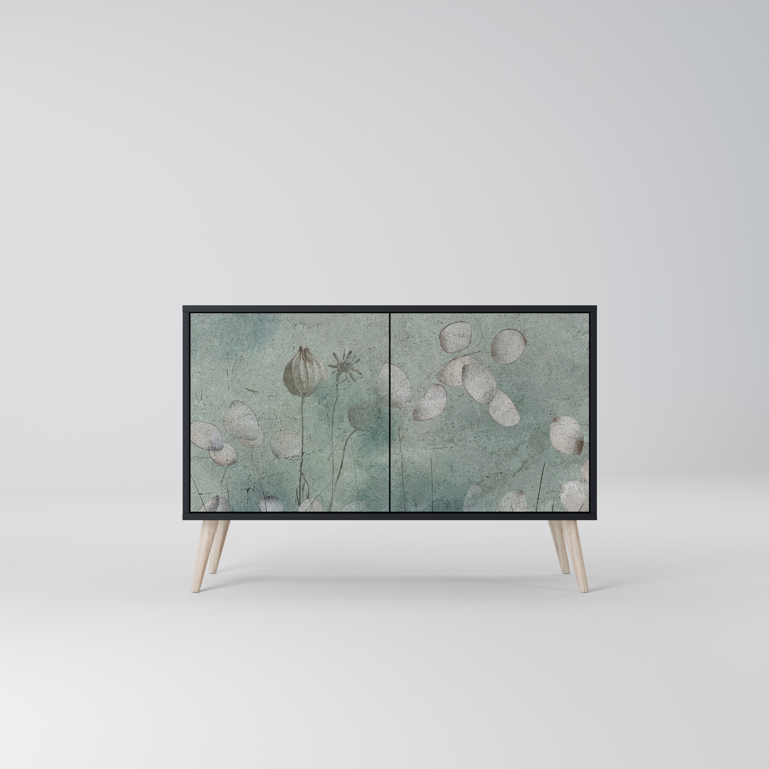 NIGHT LADY Aparador de 2 Portas em Acabamento Preto