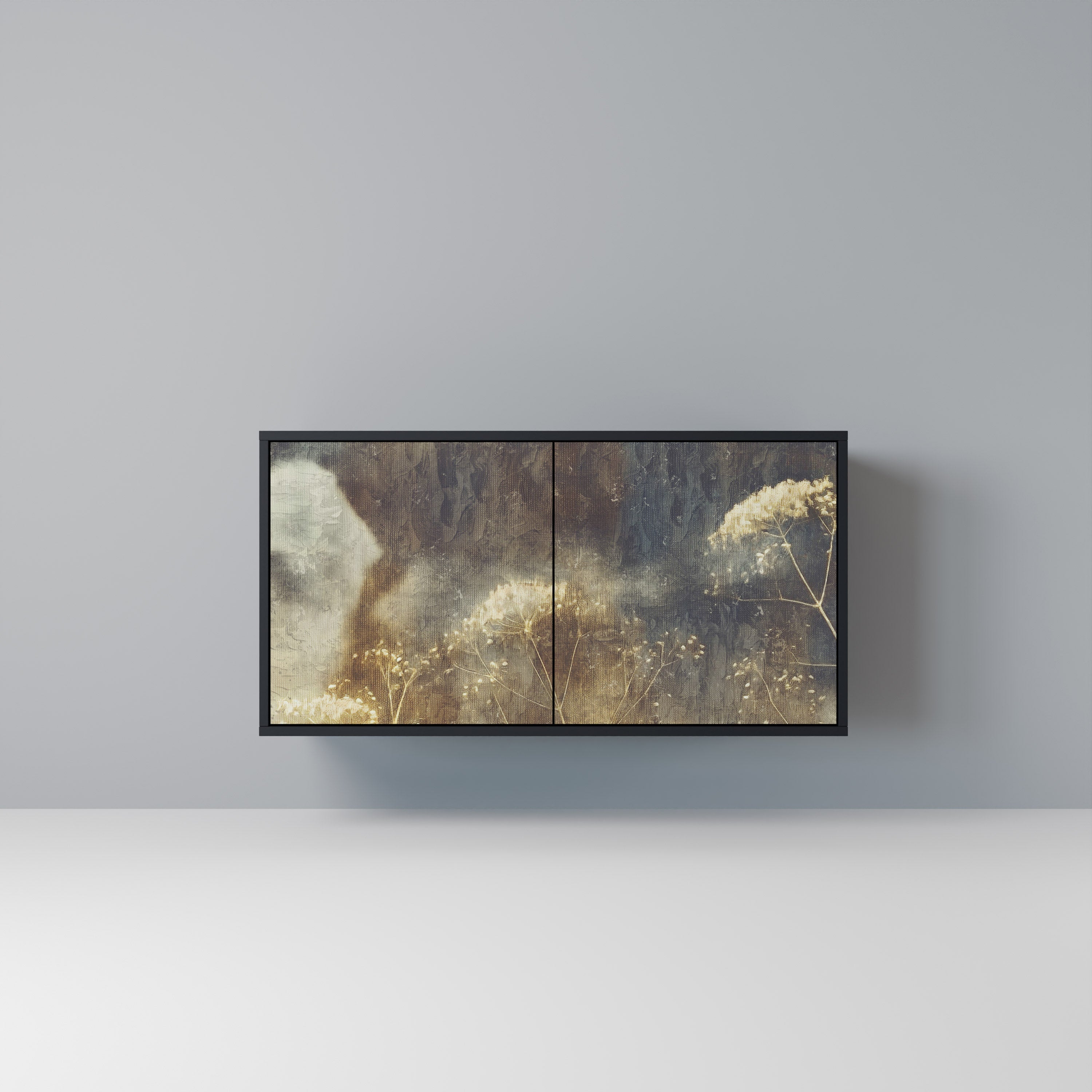 GENTLE POWER Aparador de 2 Portas em Acabamento Preto