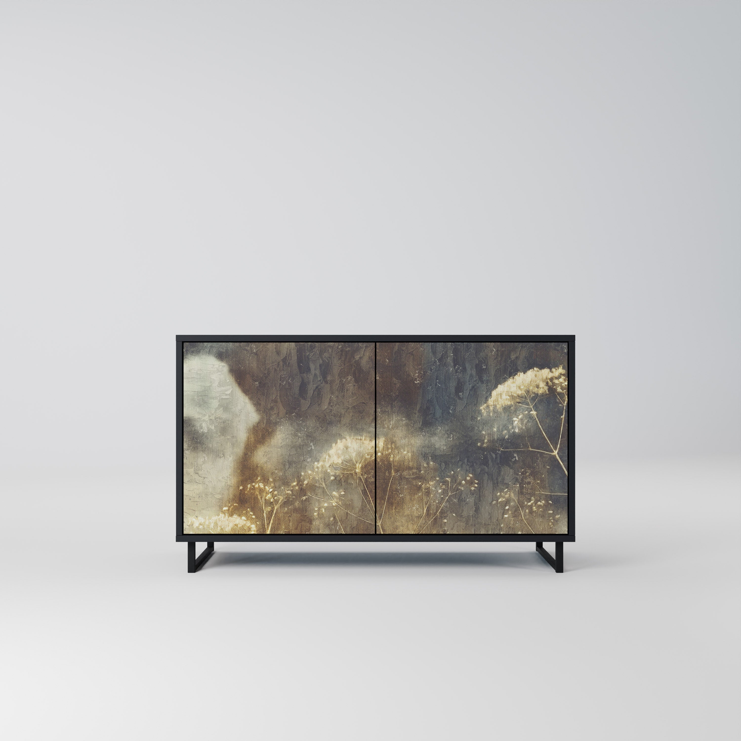 GENTLE POWER Aparador de 2 Portas em Acabamento Preto