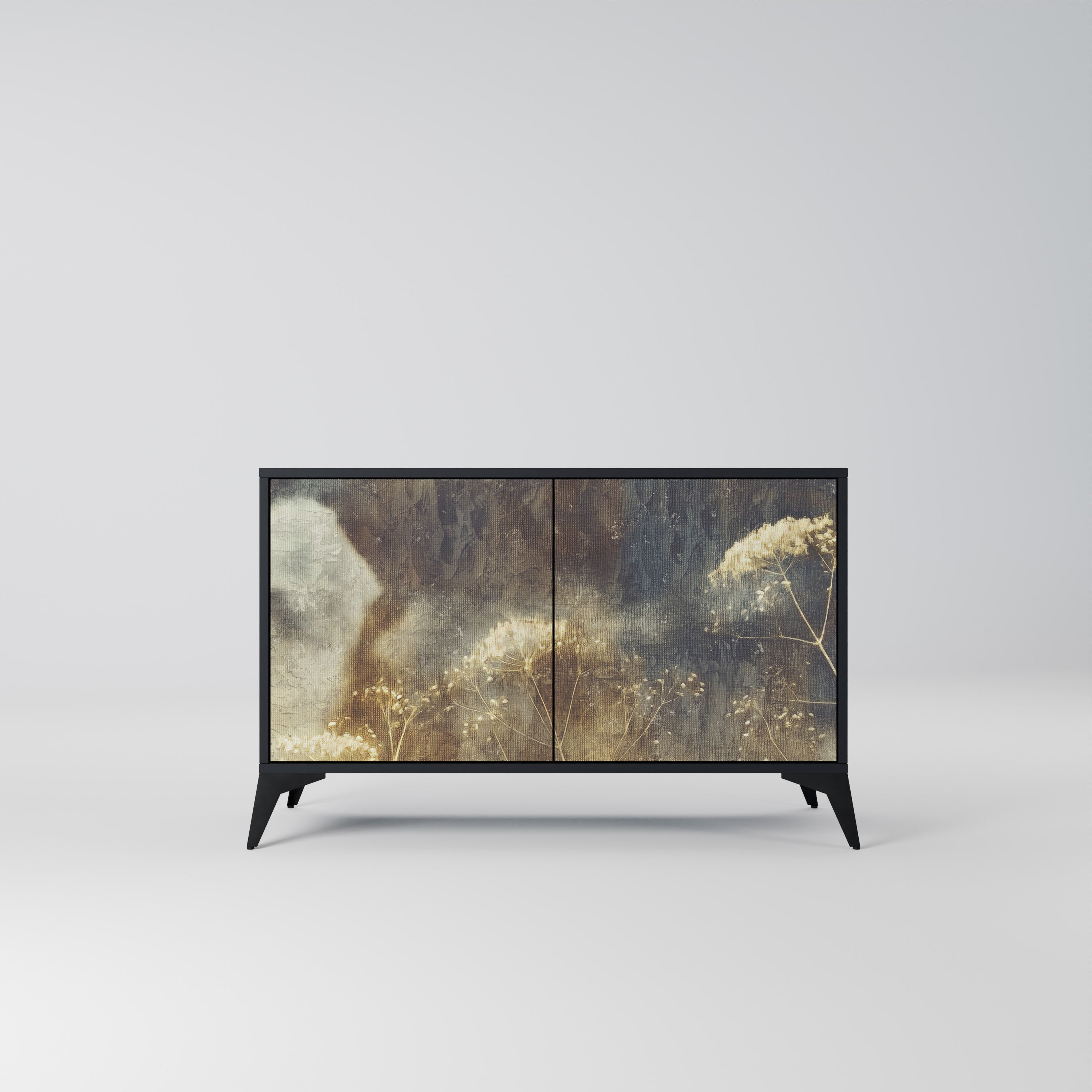 GENTLE POWER Aparador de 2 Portas em Acabamento Preto