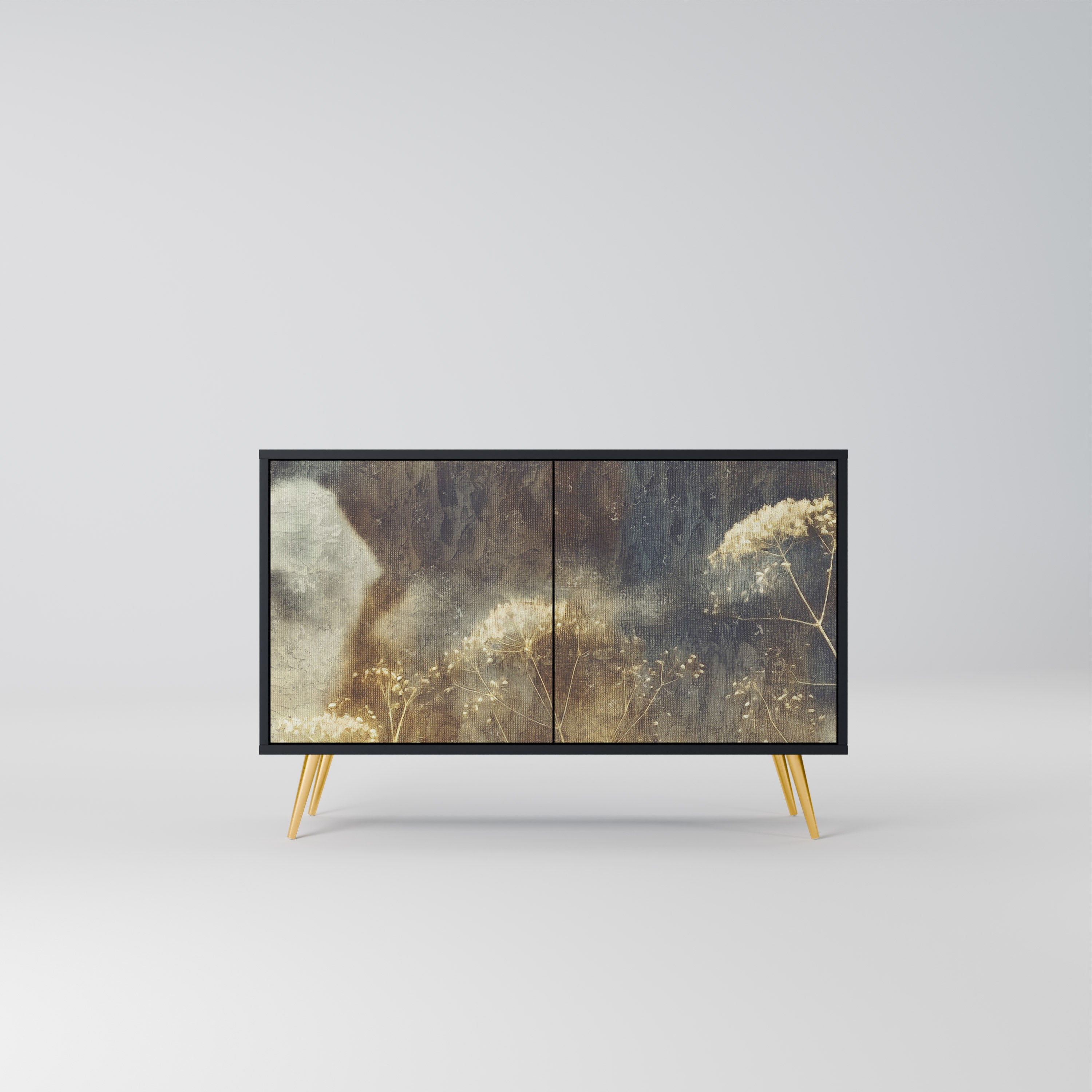 GENTLE POWER Aparador de 2 Portas em Acabamento Preto